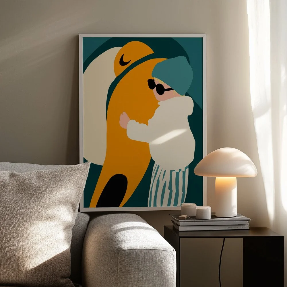 Minimalistische Kinderzimmer Wallart mit Carl und seinem Tukan