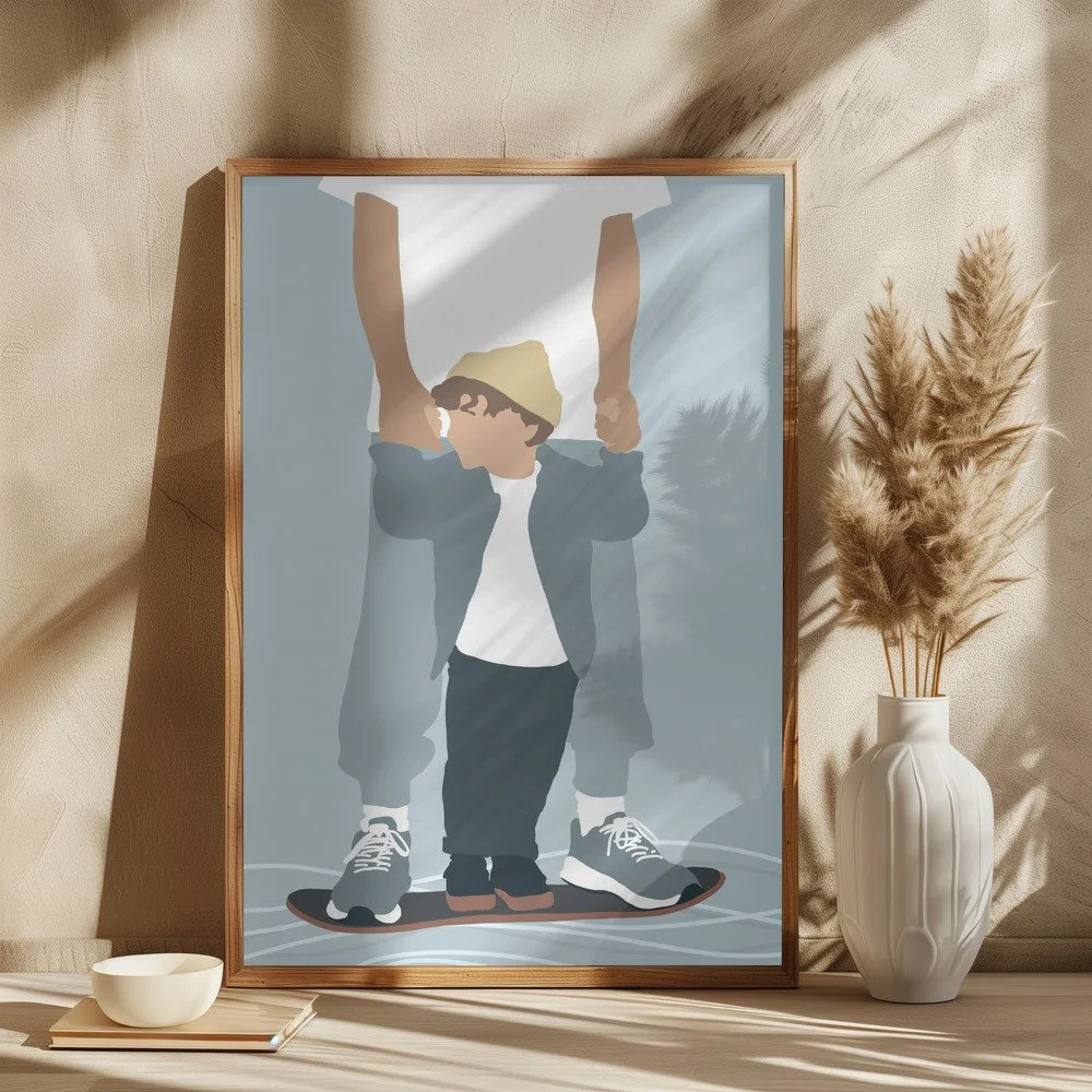 PAPA & SOHN – Minimalistischer Kunstdruck für Kinderzimmer & Babyzimmer