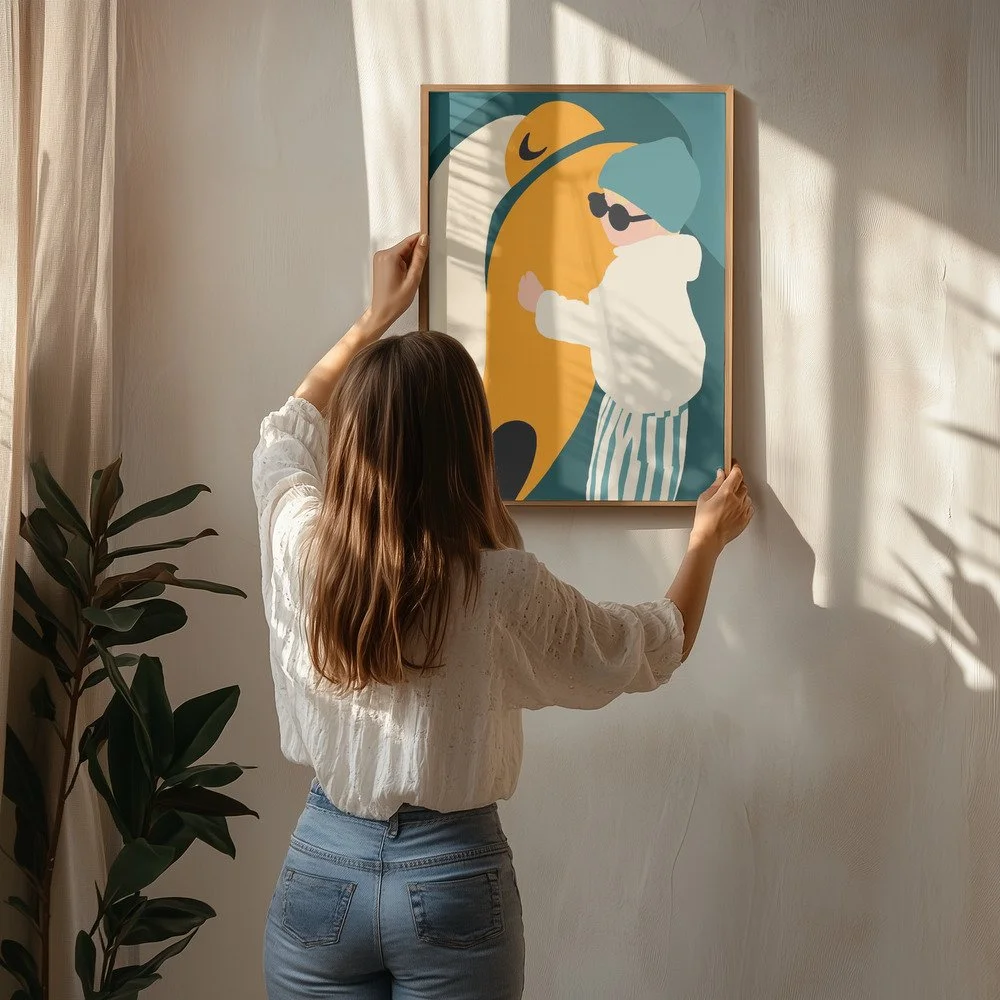 Moderner Kunstdruck „Carl und sein Tukan“ über Freundschaft und Geborgenheit