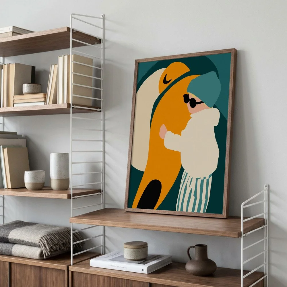 Carl und sein Tukan Poster für Kinderzimmer im skandinavischen Stil