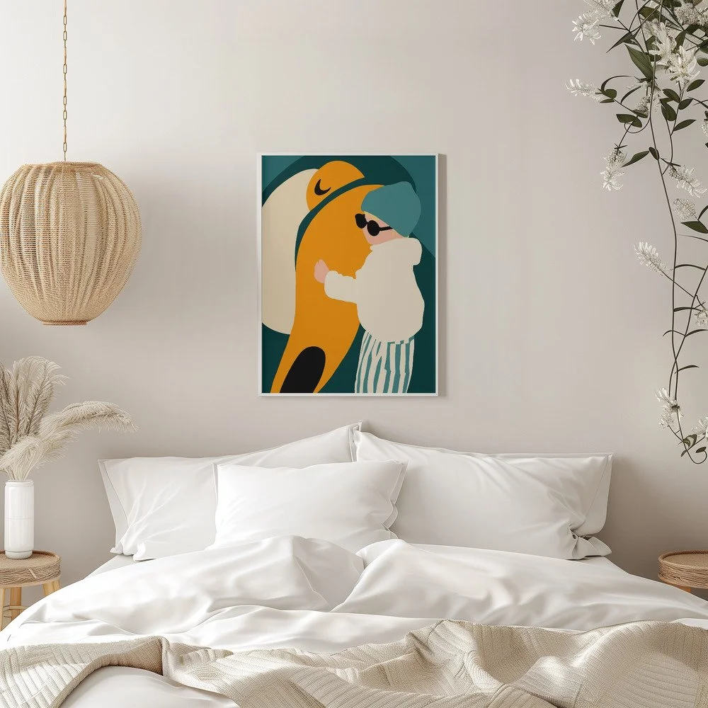 Minimalistische Kinderzimmer Wallart mit Carl und seinem Tukan