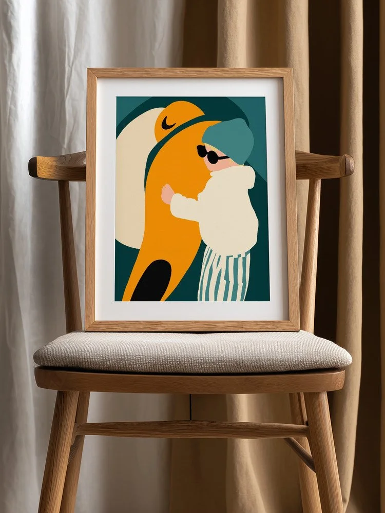 Minimalistische Kinderzimmer Wallart mit Carl und seinem Tukan