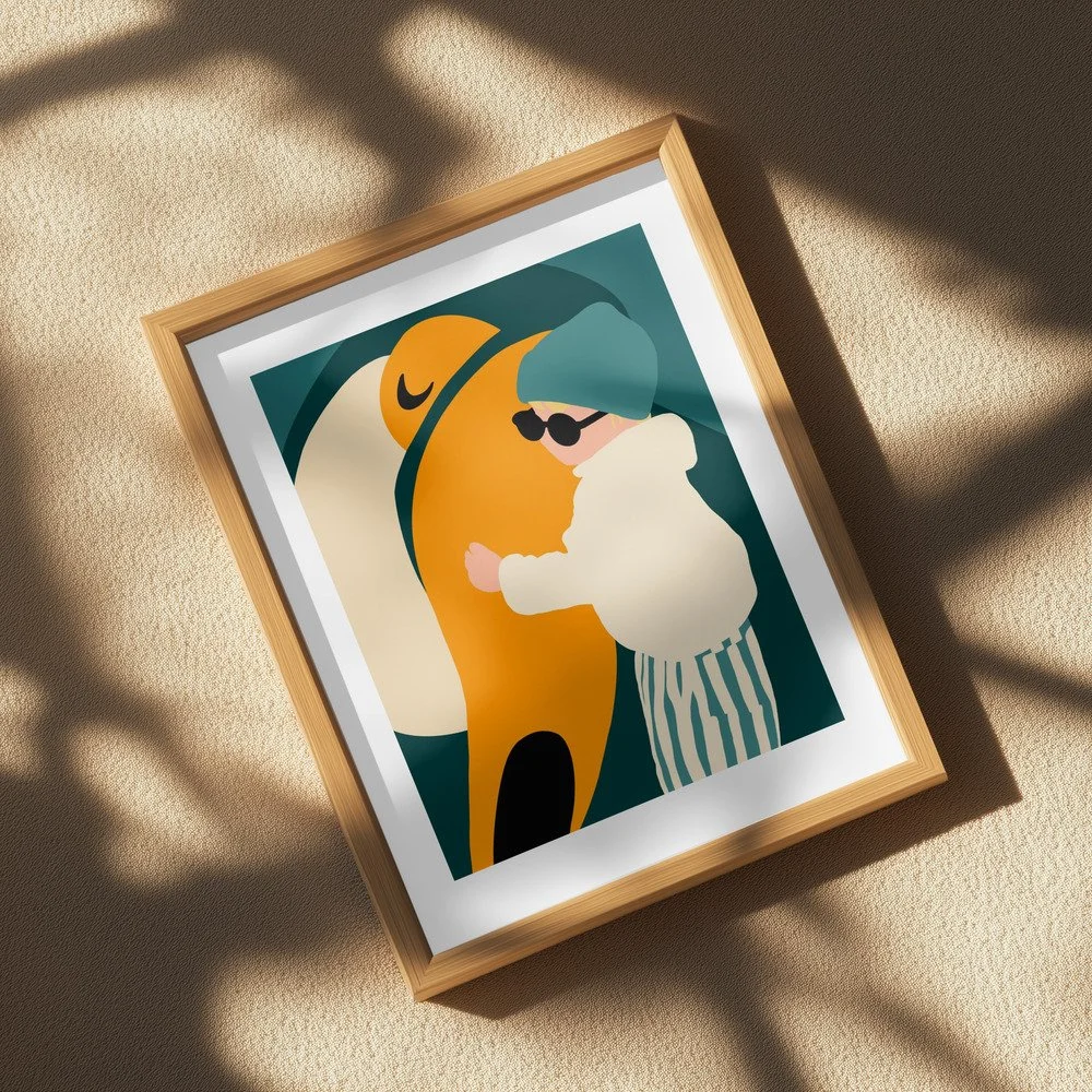 Minimalistische Kinderzimmer Wallart mit Carl und seinem Tukan