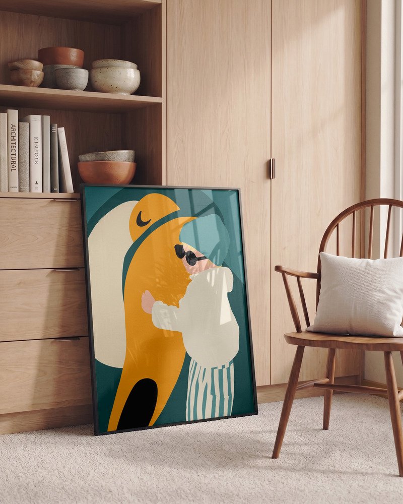 Minimalistische Kinderzimmer Wallart mit Carl und seinem Tukan
