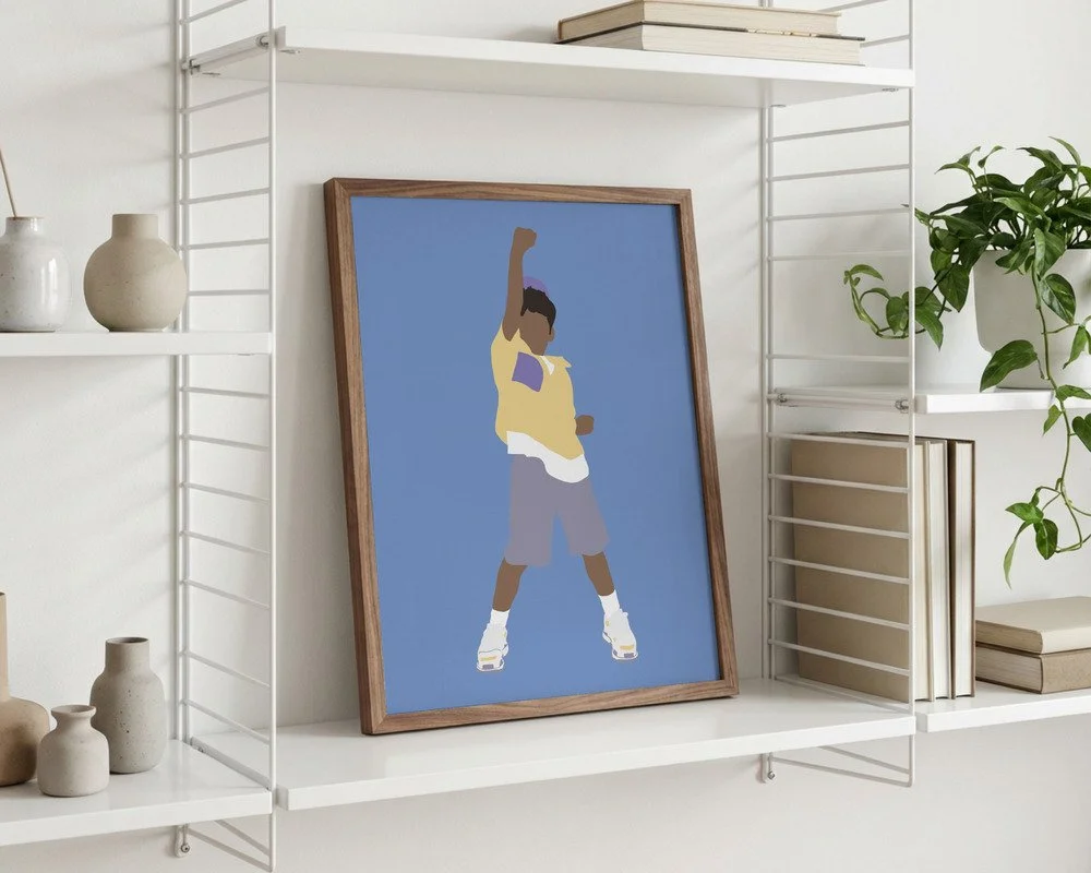Moderne Kinderzimmer Wallart mit tanzender Illustration „Kevin“