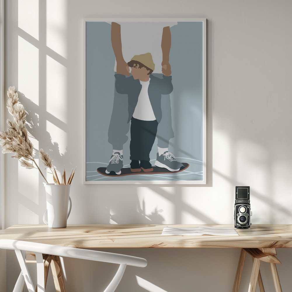 PAPA & SOHN – Minimalistischer Kunstdruck für Kinderzimmer & Babyzimmer