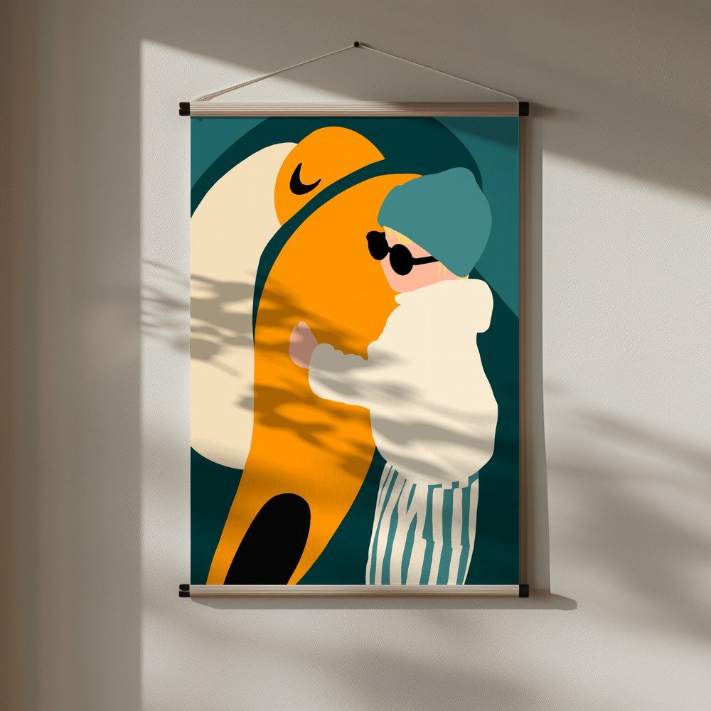 Minimalistische Kinderzimmer Wallart mit Carl und seinem Tukan