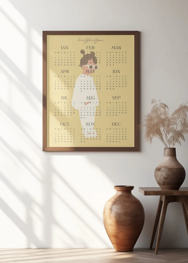 Minimalistischer Wandkalender 2026 in Pastellfarben – Jahresübersicht auf einen Blick, modern und klar gestaltet.