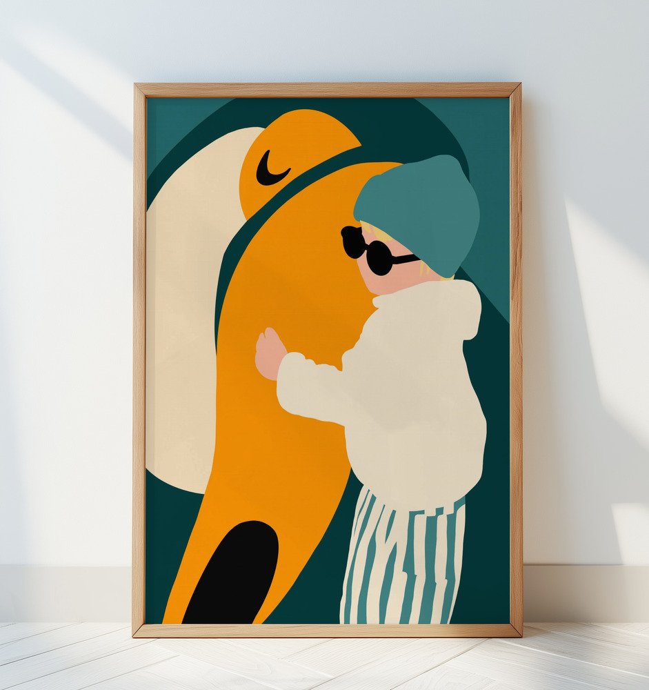Carl und sein Tukan Poster für Kinderzimmer im skandinavischen Stil