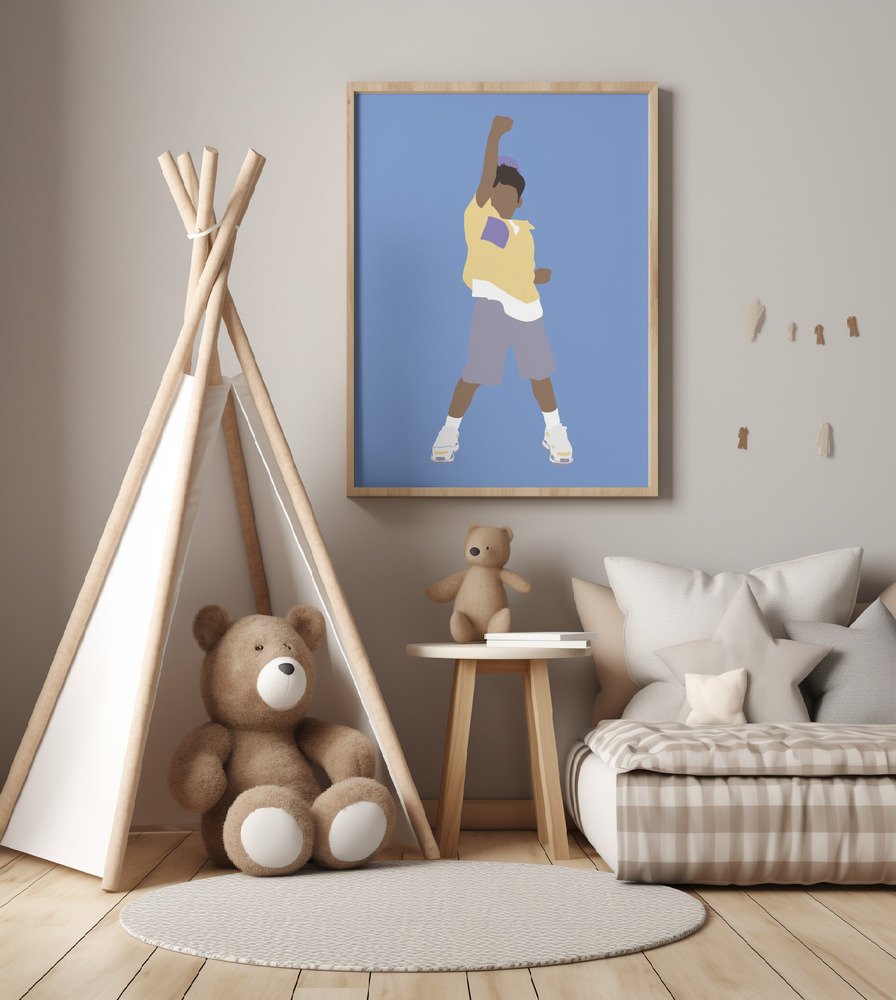 Minimalistischer Kunstdruck „Kevin“ für Baby- und Kinderzimmer