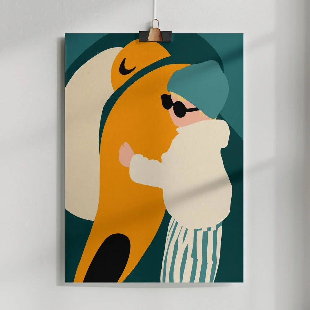 Carl und sein Tukan Poster für Kinderzimmer im skandinavischen Stil