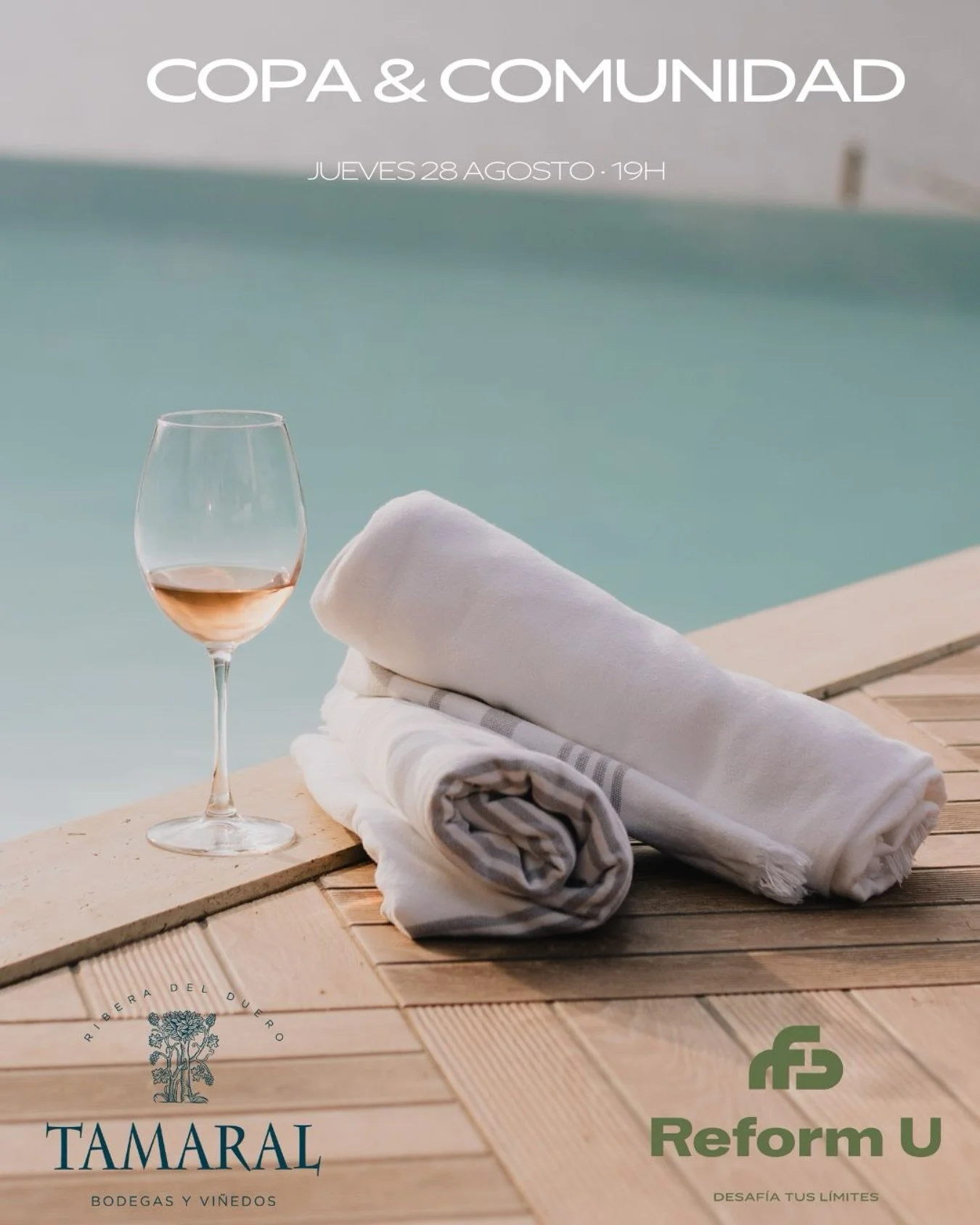 &iexcl;Jueves 28 de agosto en Reform U! 🥂
En colaboraci&oacute;n con Tamaral Wines, te invitamos a unos drinks de bienvenida.
&iexcl;Pasa a saludar y celebremos juntos nuestro regreso! ✨