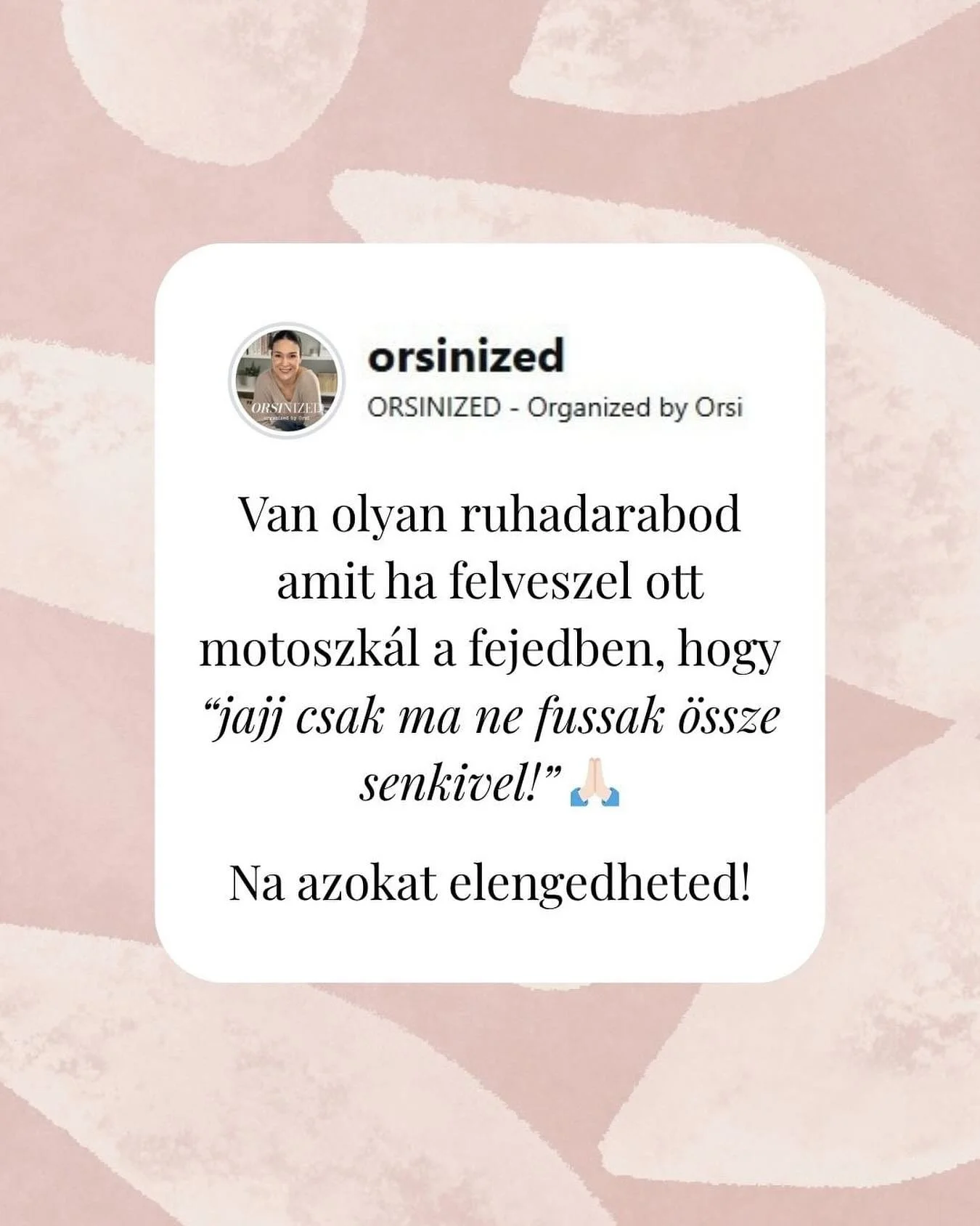 Nem lenne csod&aacute;s, ha a szekr&eacute;nyedben csak olyan ruh&aacute;k lenn&eacute;nek, amiket t&eacute;nyleg szeretsz viselni? 🤍
Amikben j&oacute;l &eacute;rzed magad, amikben magabiztos vagy, &eacute;s nem az j&aacute;r a fejedben, hogy &bdquo