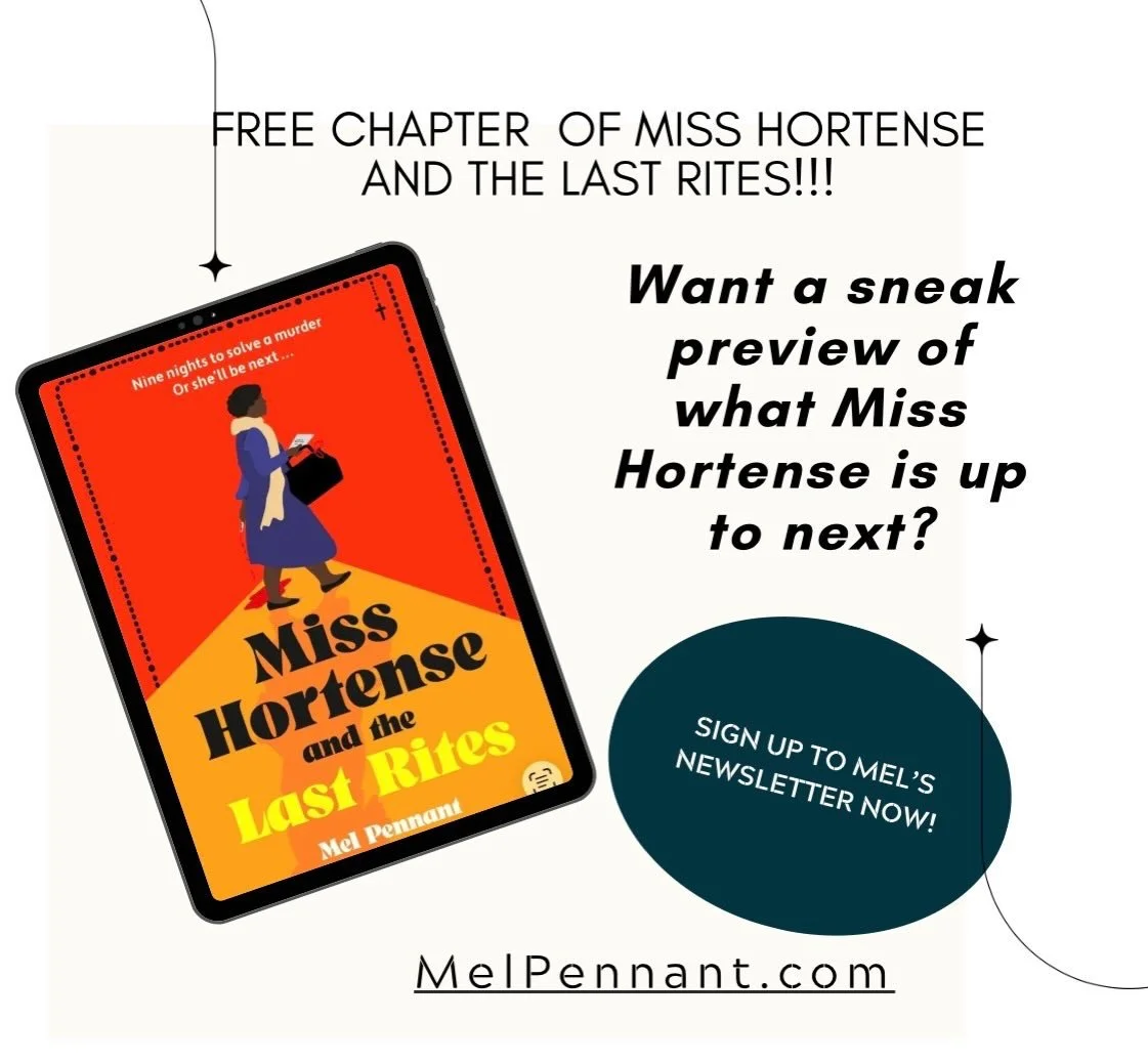 🌞 Delighted to be able to share a very early preview of Chapter One of my new book 📖 Miss Hortense and the Last Rites with my newsletter family for free 💃🏾 💃🏾 💃🏾. The next in the Miss Hortense Mysteries.  If you'd like to know what Miss Horte