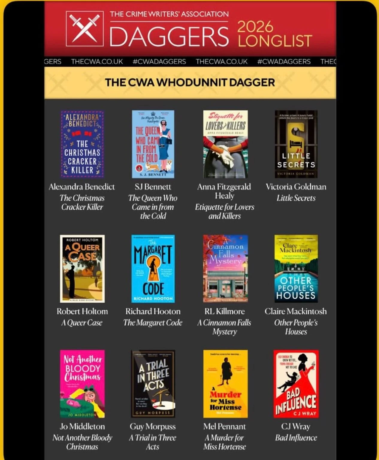 So thrilled 🤩 that A Murder for Miss Hortense 📚 has been long-listed for the CWA Whodunnit Daggar award. For me this is huge!!!!!💃🏾 💃🏾 💃🏾. If we don&rsquo;t get any further I&rsquo;ll still feel like a winner (&hellip;&hellip;however I really