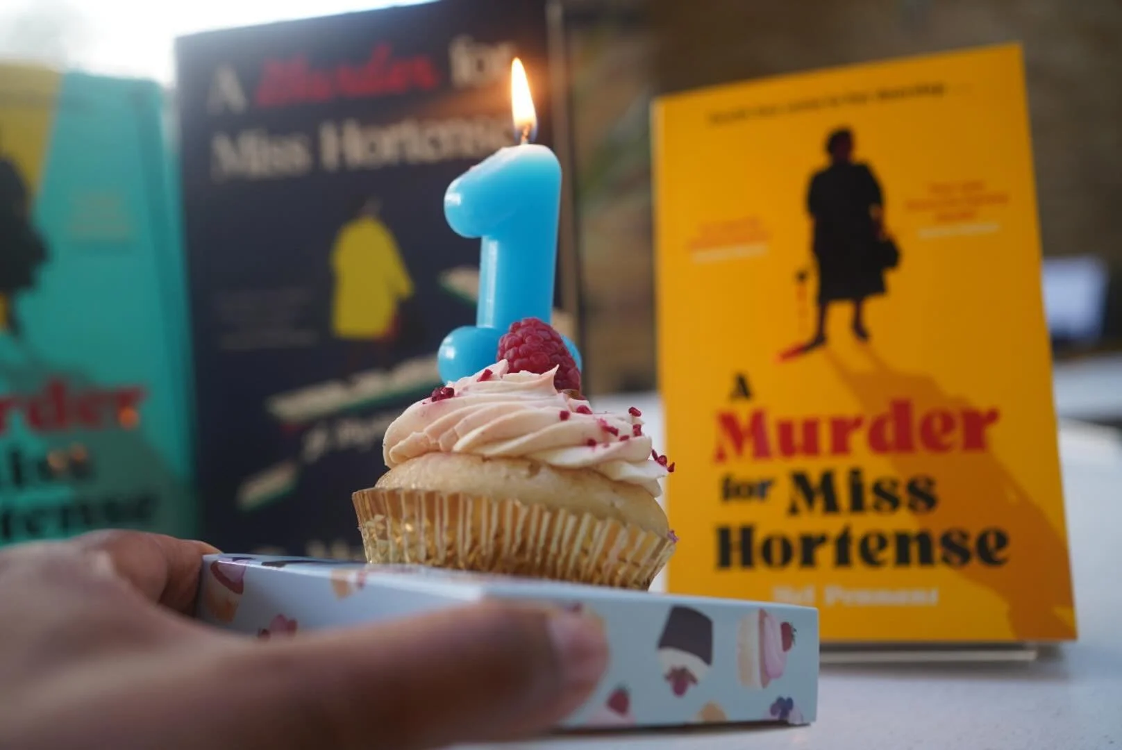 🎈Happy Happy Birthday 🎉  Miss Hortense.  One year already since you entered the world.  Thanks to everyone who has made it such a wonderful journey so far.  Can't wait to introduce you to the second in the series, Miss Hortense and the Last Rites, 