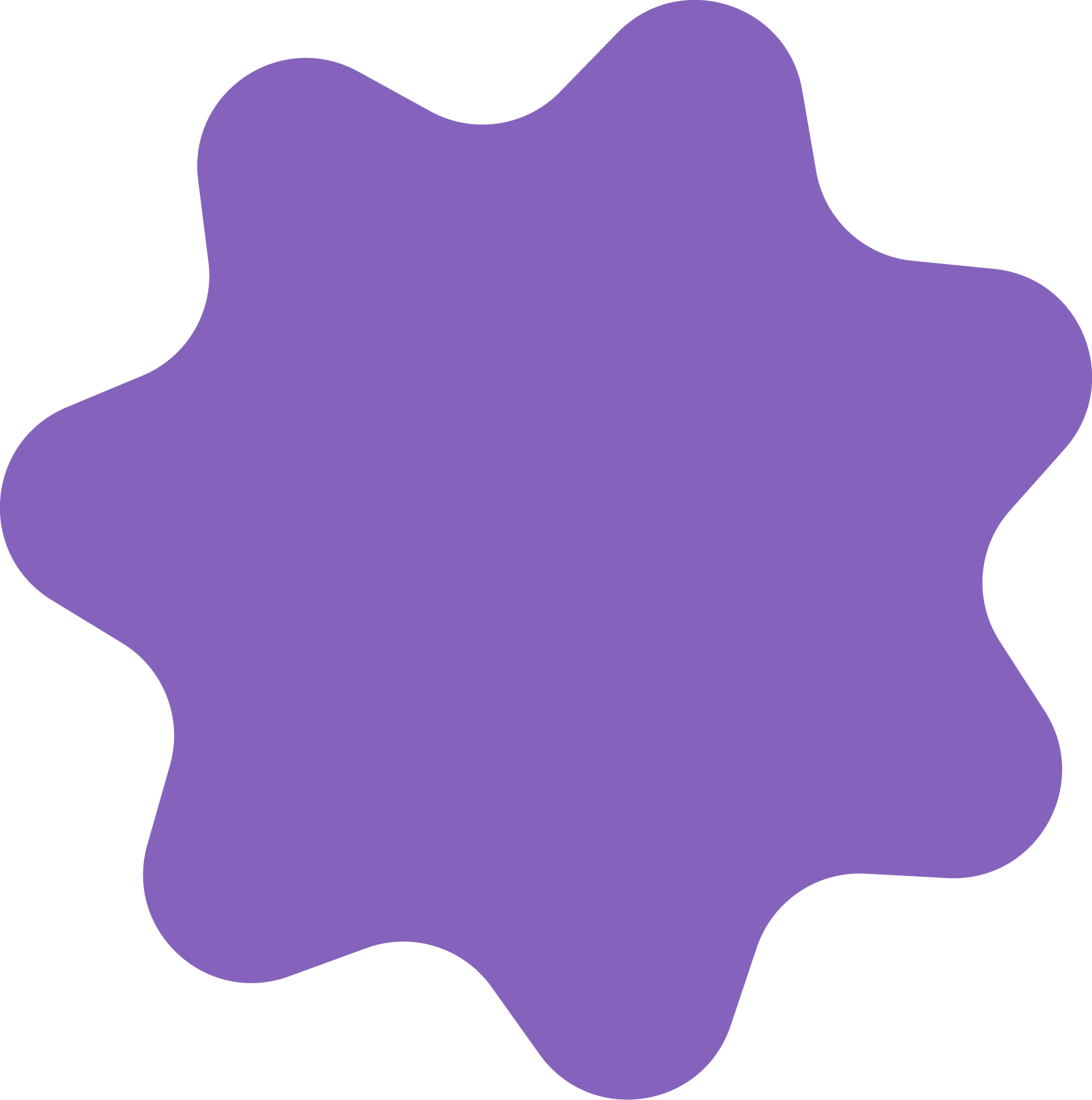Purple irregular-shaped blob on a white background.