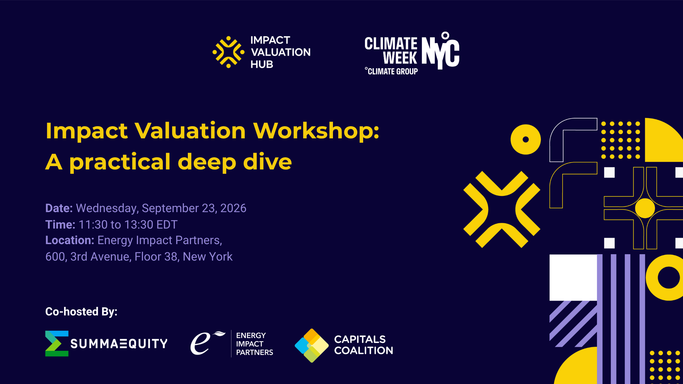 IV Hub x Climate Week NYC: Impact Valuation Workshop