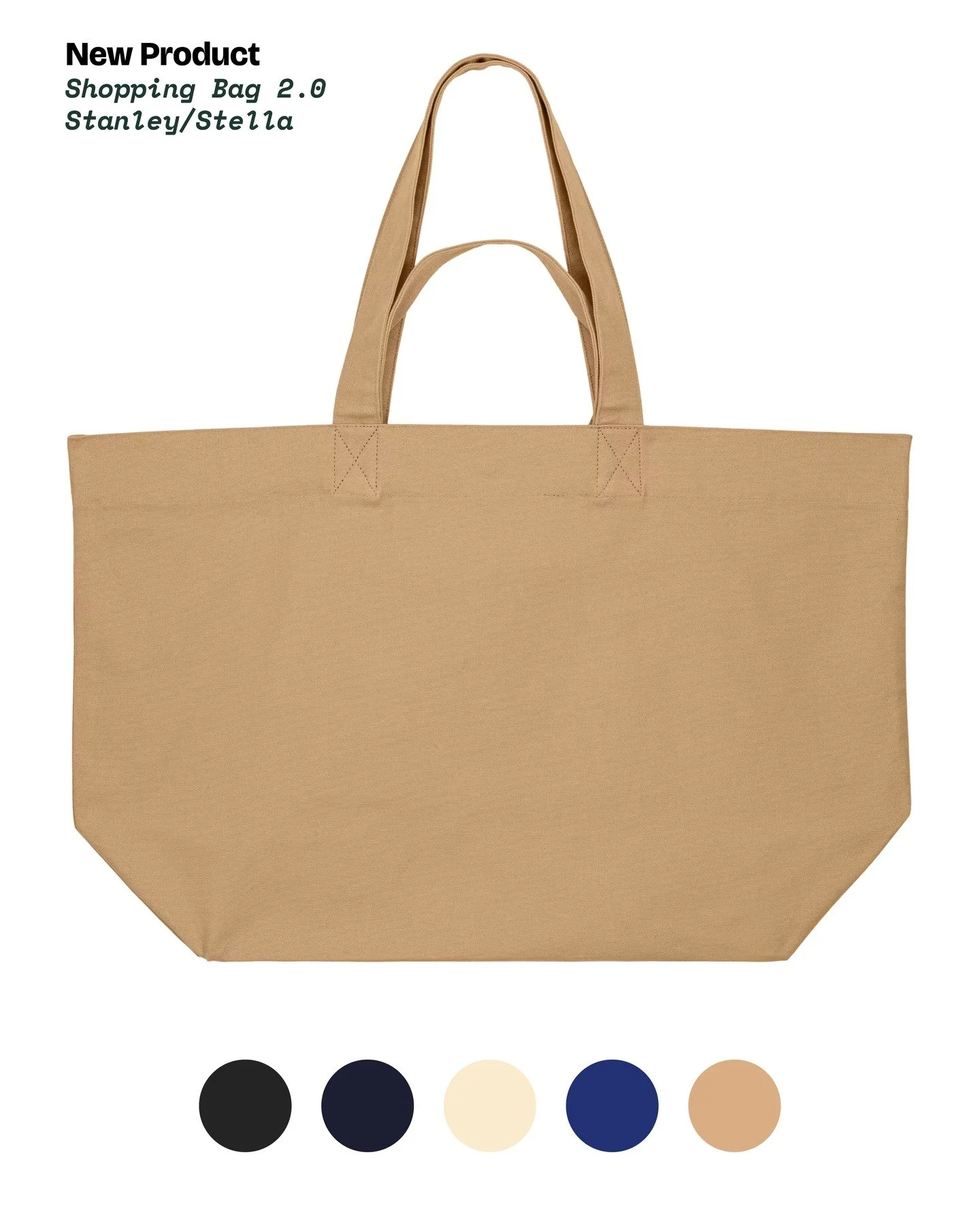Shopping Bag 2.0 | @stanleystella_us | 100% Recycled Organic Cotton

Key Feature: short &amp; long handles for over-the-shoulder or hand carrying

Recommended Decoration Method: one to two-color screen printing or embroidery

Reach out through DM or 