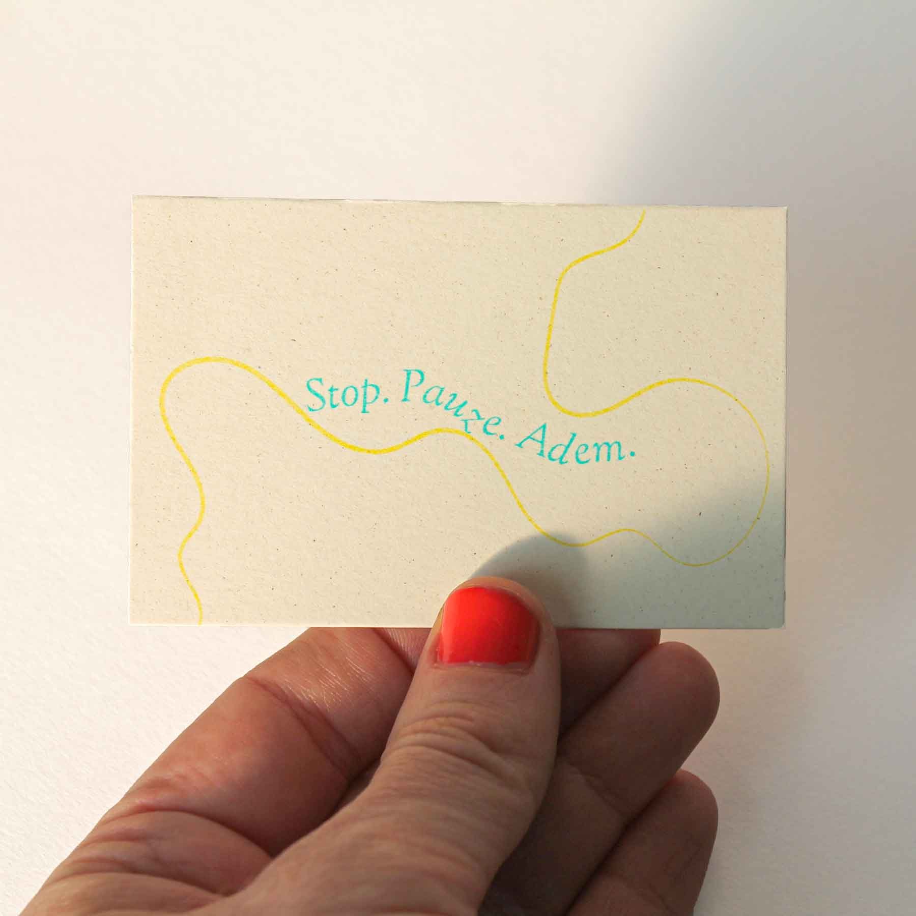  Ontwerp : Studio Boekenberg    Kleuren : Yellow + Mint   Papier : Crush Citrus 250g