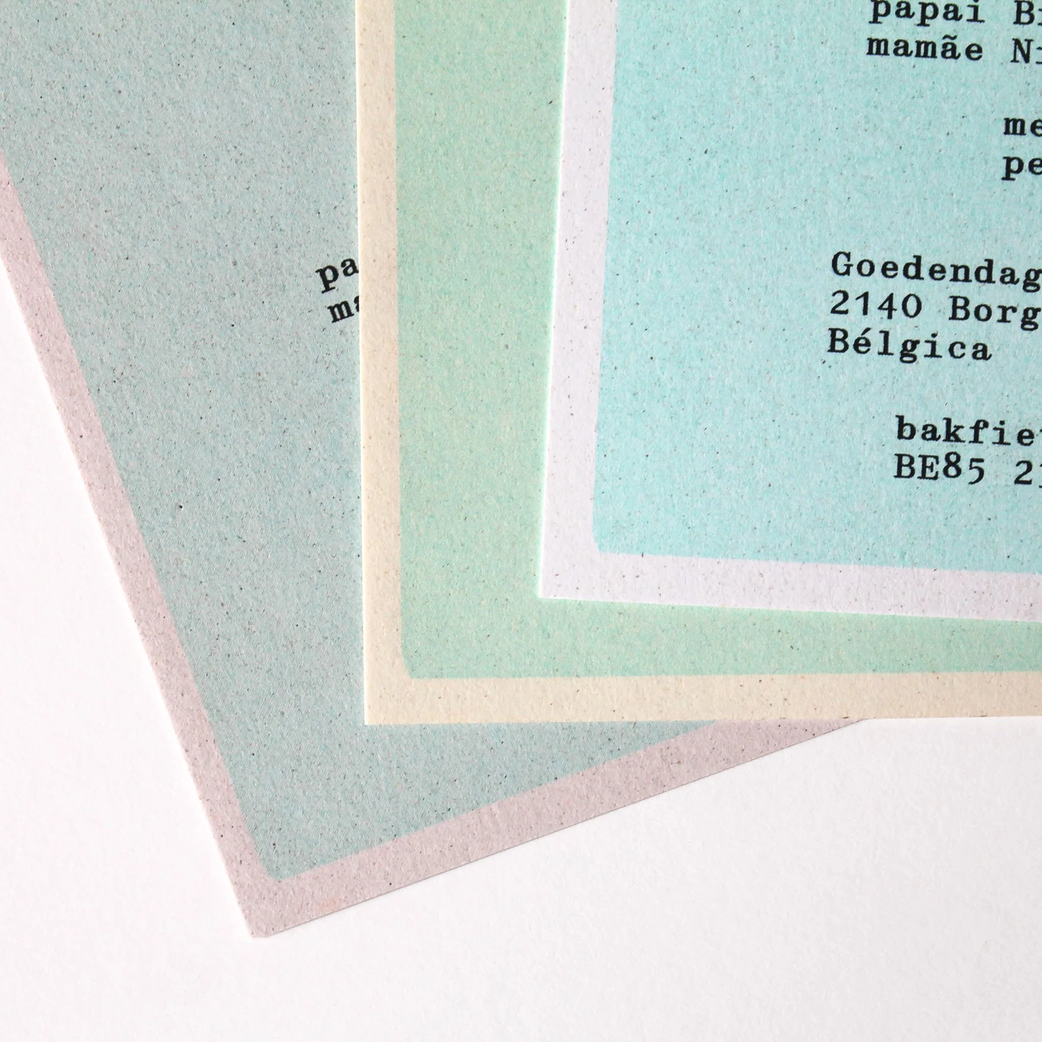 Papiersoorten (links naar rechts): Crush Grape, Citrus & Corn