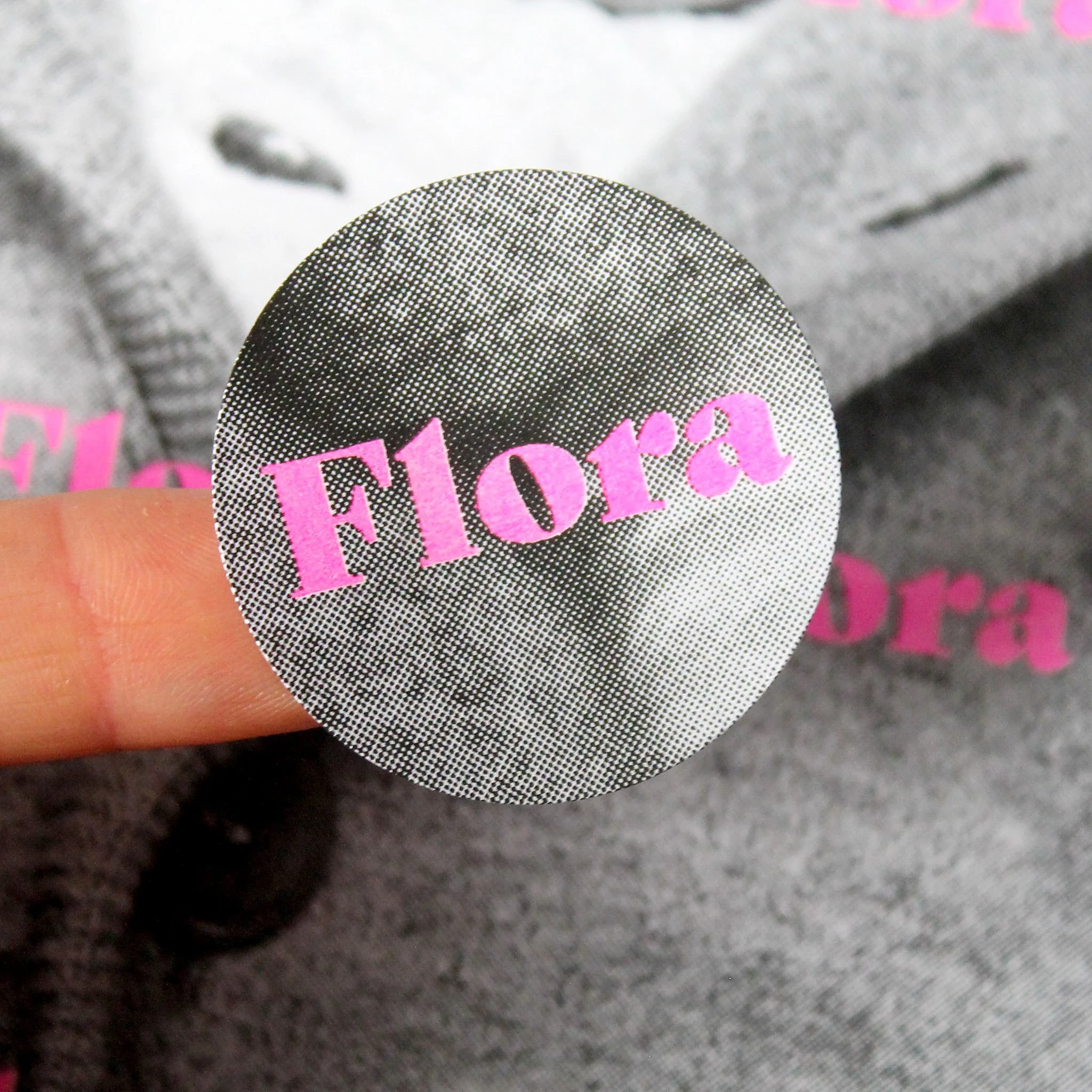 Stickerblad met foto als achtergrond