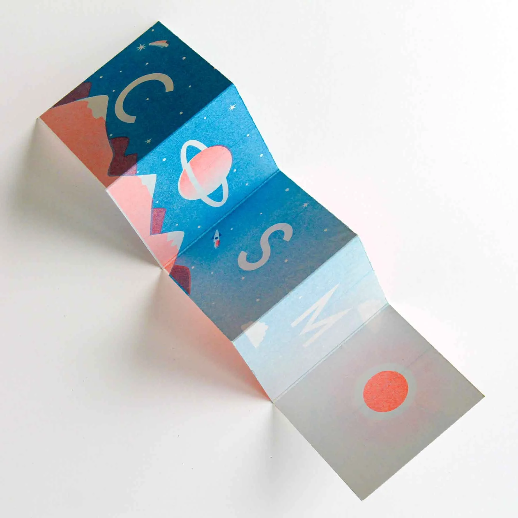  Ontwerp : Helen Dierckx    Kleuren : Blue + Fluo Orange   Papier : Loop Birch 300g