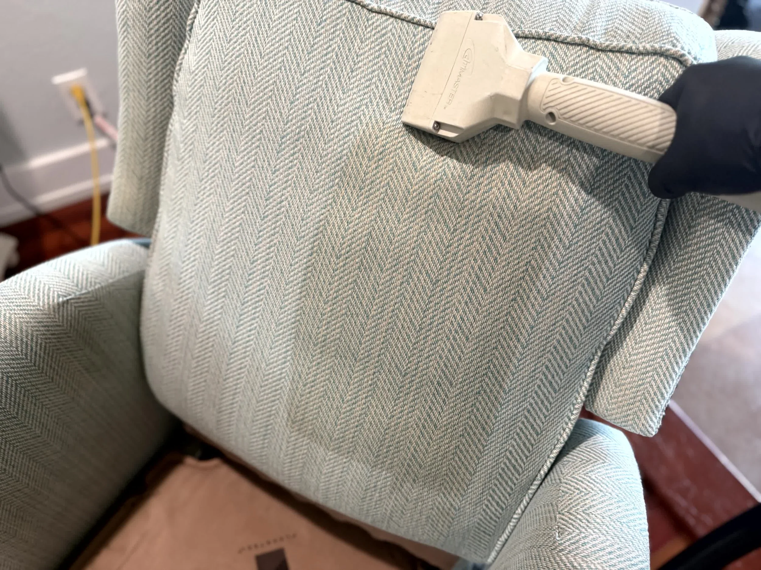 Cleaning the cushion for a Temple, TX chair