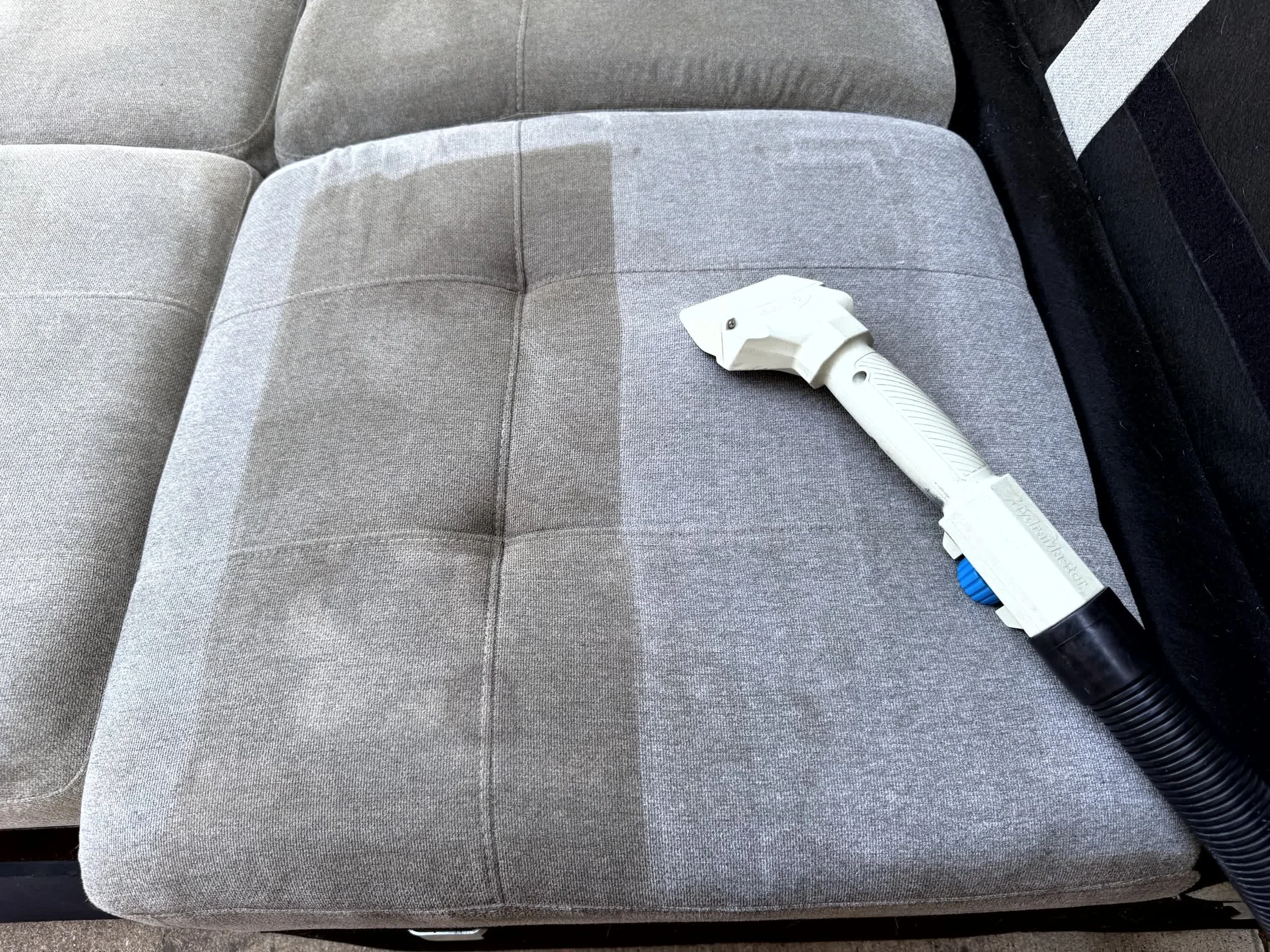 During the cleaning process of a sectional couch in Georgetown, Texas