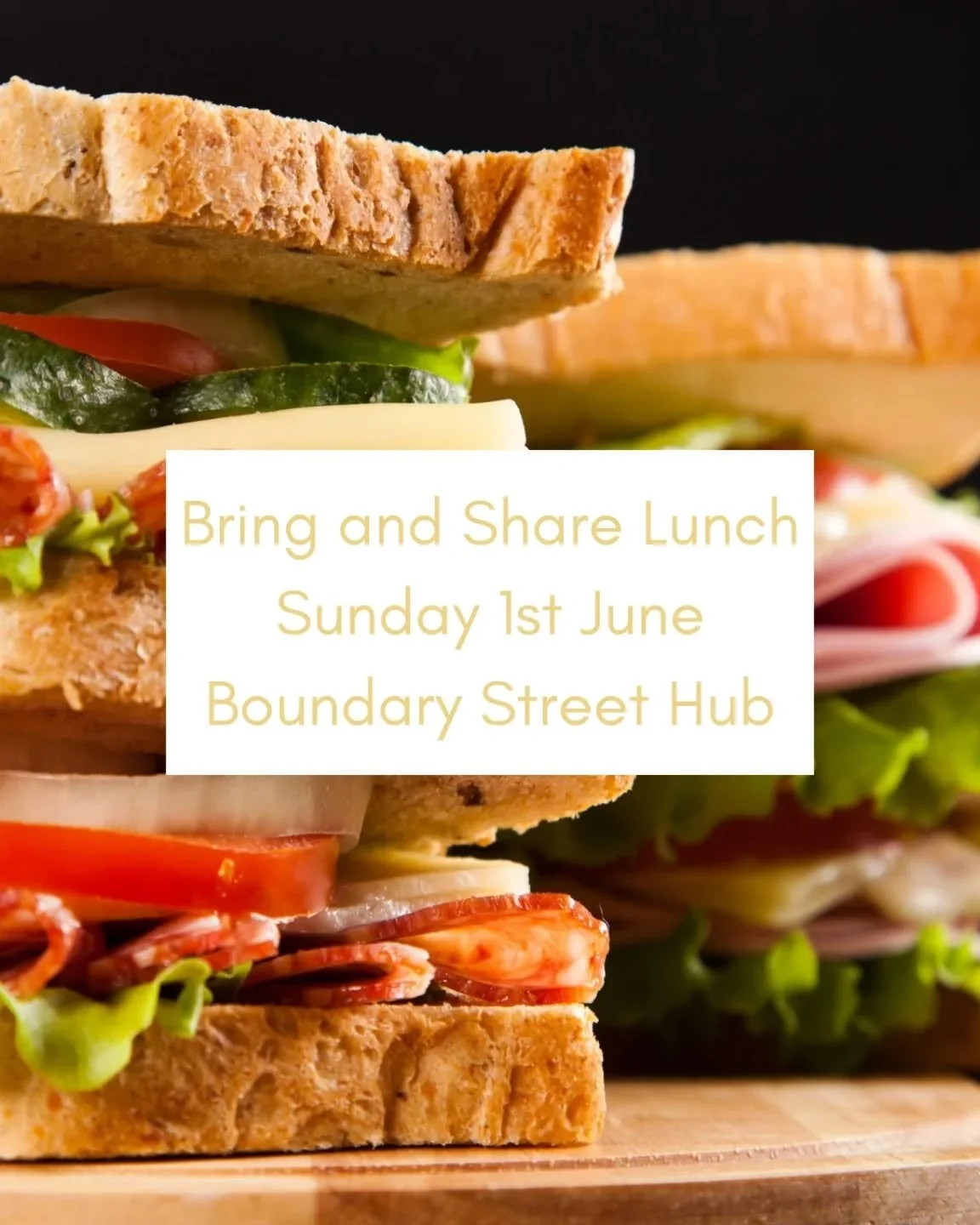 Join us this Sunday for a bring and share lunch after the morning service! 🥪

See you at 11am at the Boundary Street Hub