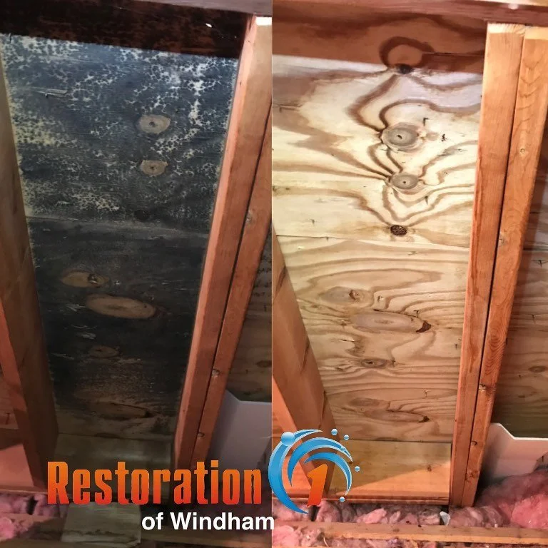 Black mold transformation!Completely remediated by Restoration 1 of Windham. We offer a 3 year transferable guarantee for treated areas. If you have mold ☠️ give us a call. 603-318-3600. Servicing Southern NH and Merrimack Valley
WATER💦MOLD☠️FIRE🔥S