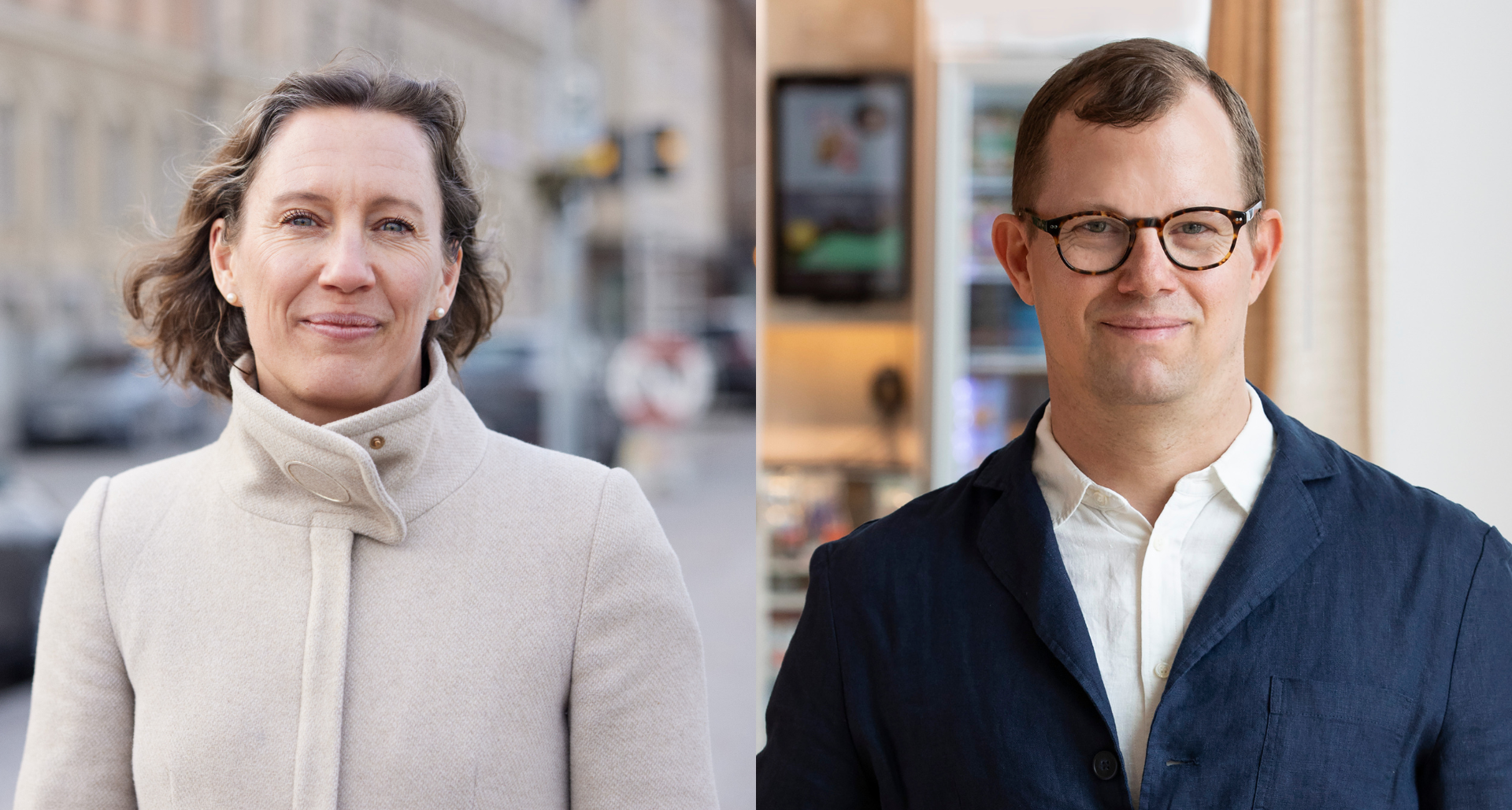 Porträttbild på Malin Crona, Beredskapslyftet och Andreas Eriksson, Svenska Postkodlotteriets Stiftelse. 