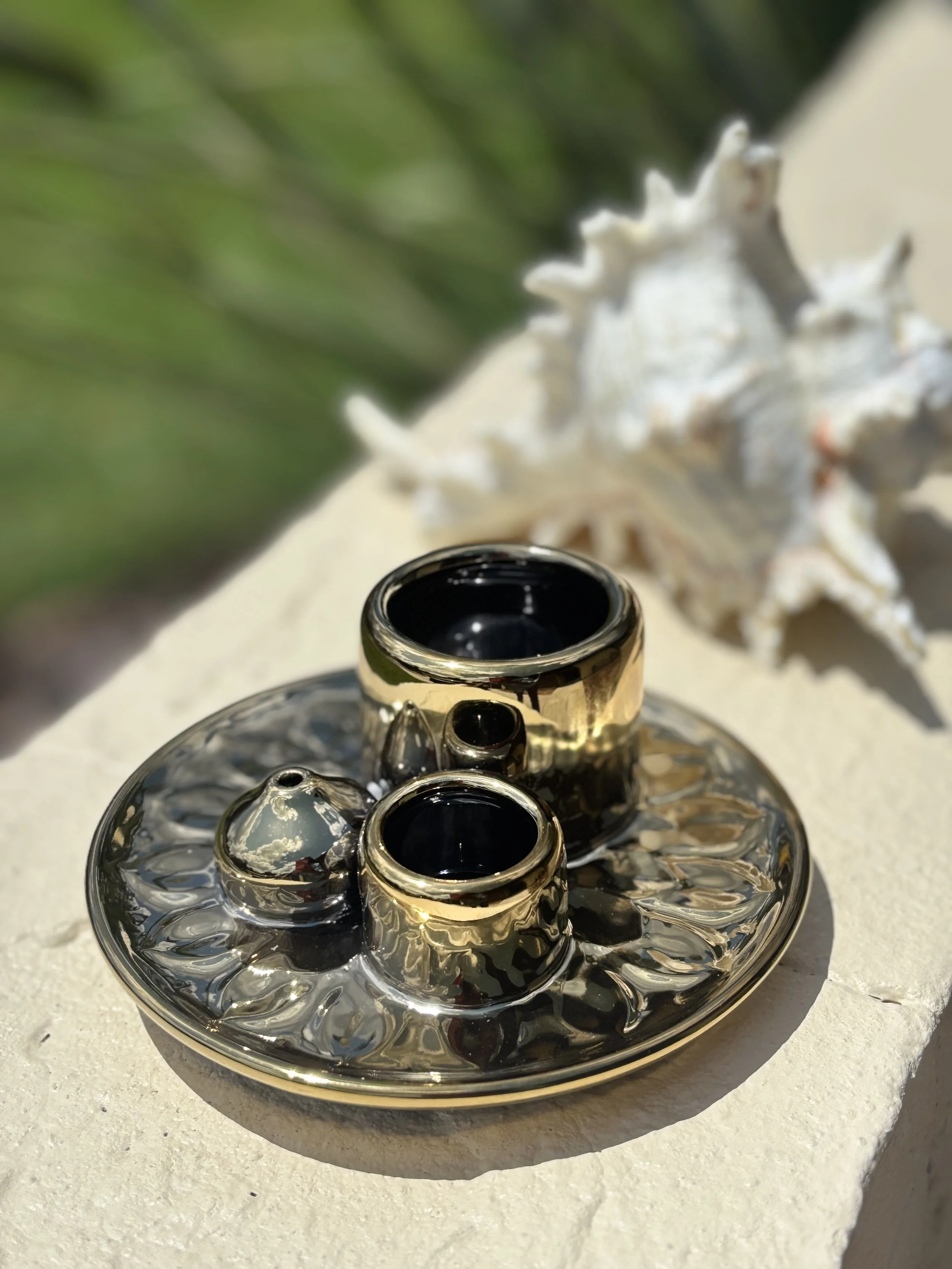 1 pc 4 in 1 Premium Electroplated Ceramic Burner (GLD)