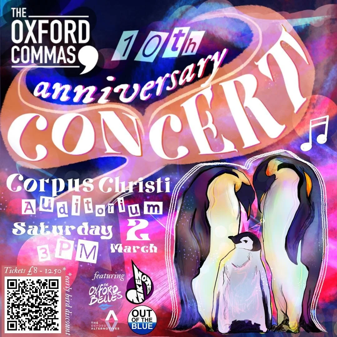 Join us for our 10th anniversary concert, featuring our friends!!! Take Note, the Alternotives, the Belles, and Out of the Blue!!!

Celebrate our birthday 🎂 with an afternoon of a cappella that will blow your mind and bless your ears 🎁 💝 

✨Ticket