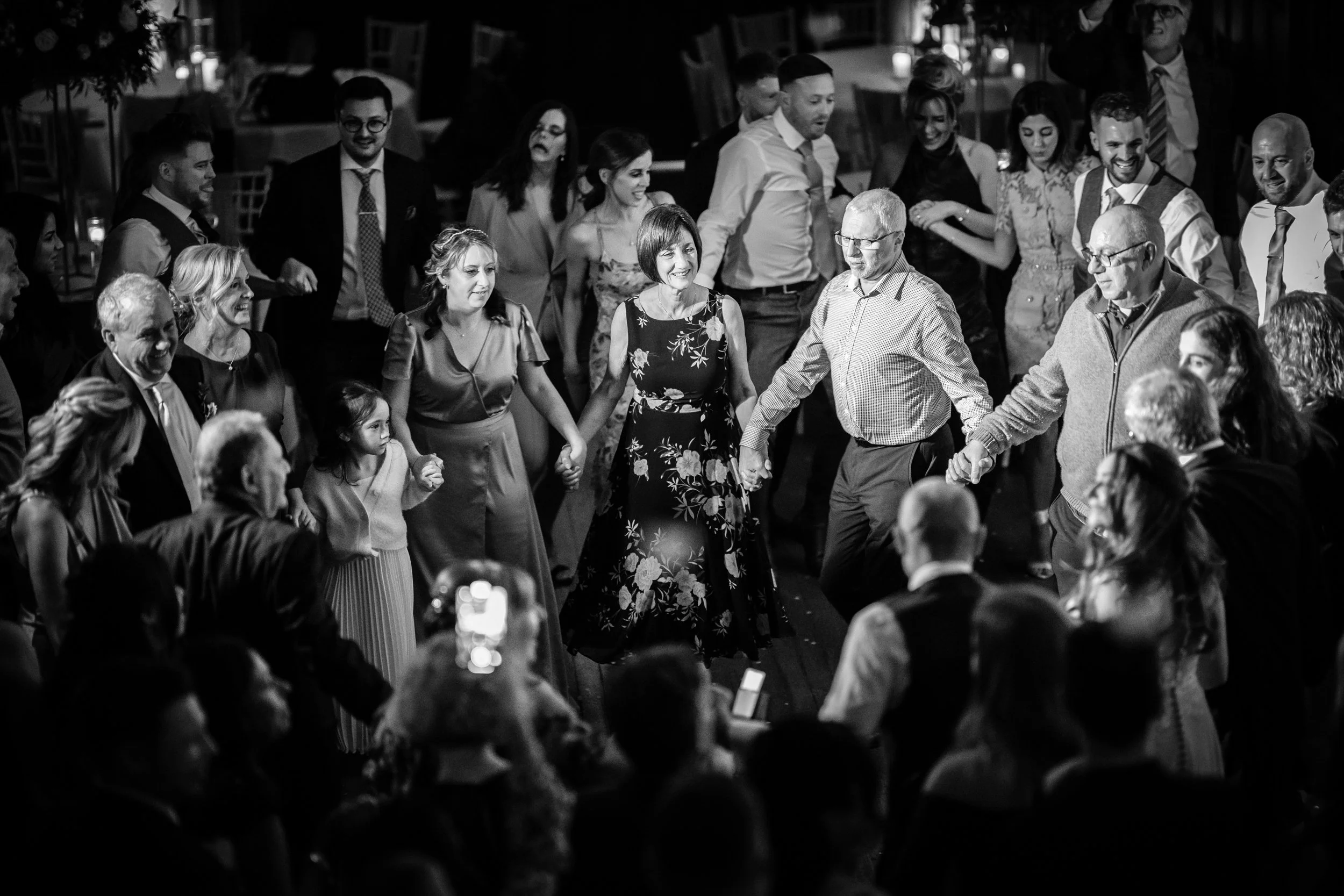 Jewish dancing at Fanhams Hall Hotel reception 2