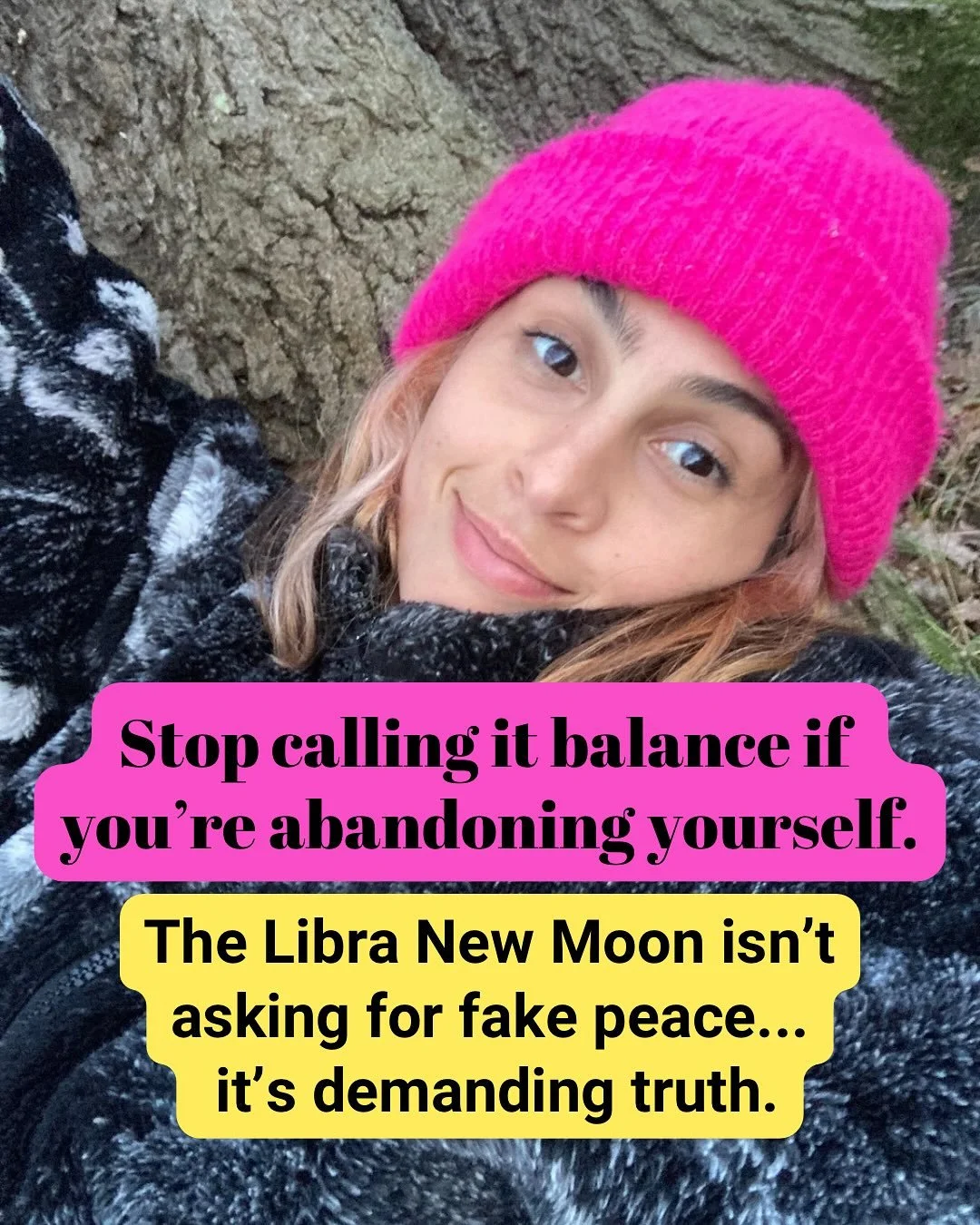 Stop calling it balance if it&rsquo;s really self-abandonment.

This Libra New Moon wants truth, not fake peace.

Voice what you&rsquo;ve been holding in.

That&rsquo;s your bridge to freedom.

Comment WTF to grab my FREE moon guide.

Or want to sync