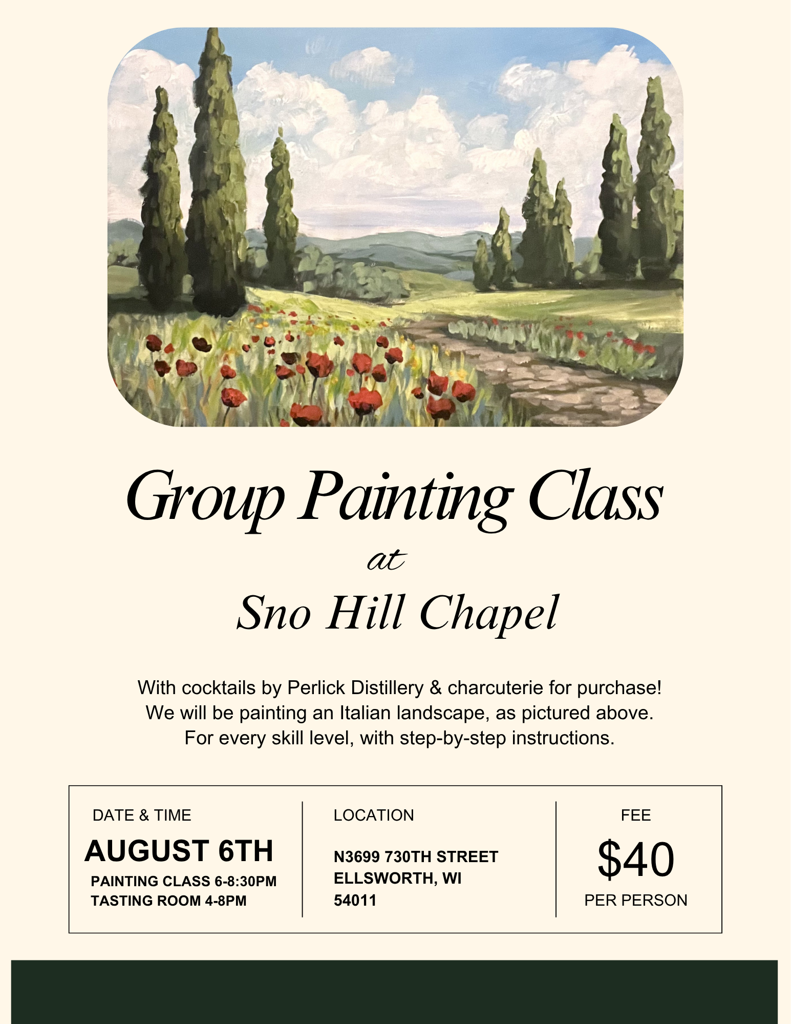 An Evening in Tuscany: Paint, Sip & Savor