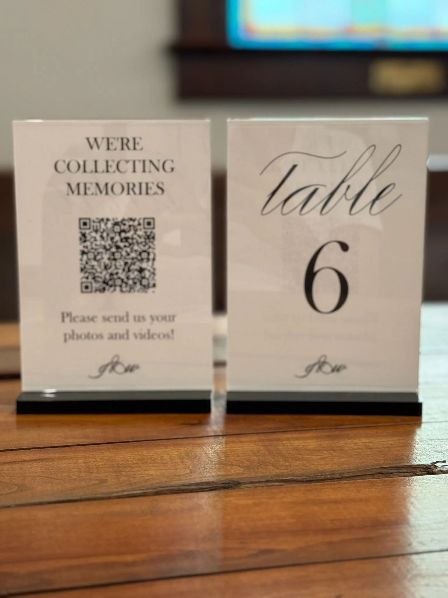 Clear Table Number Holders