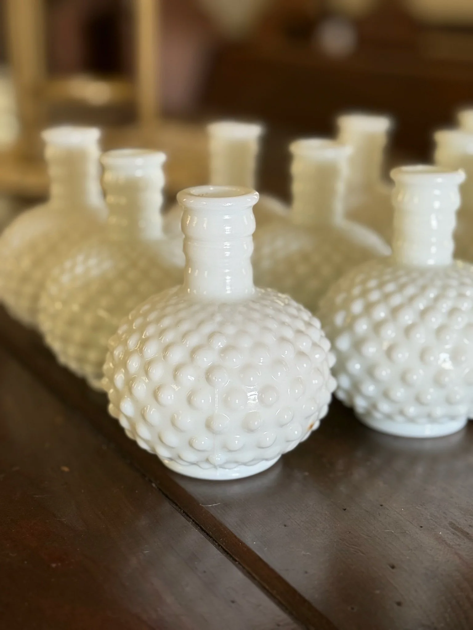 Round Milk Glass Vases