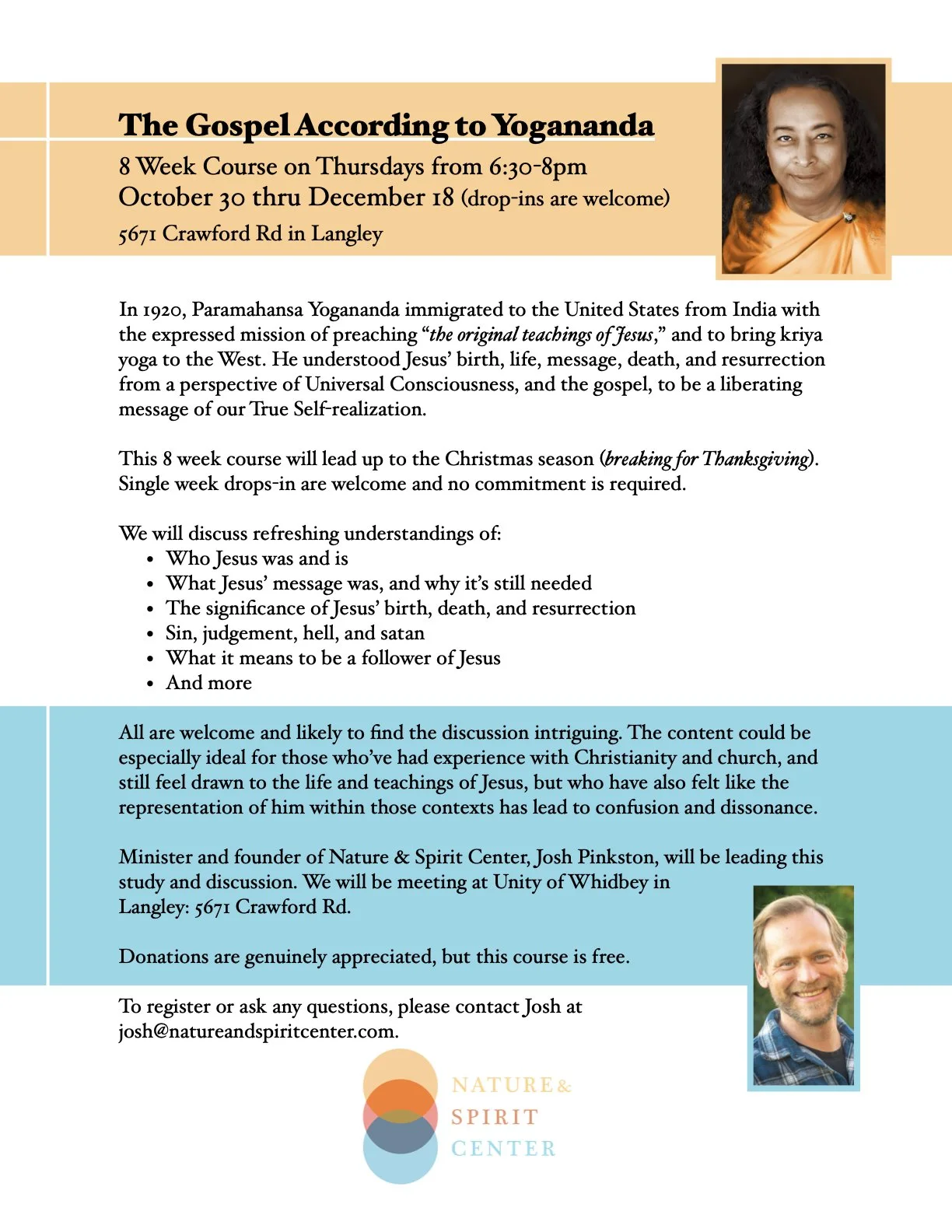 Final "The Gospel According to Yogananda" Class