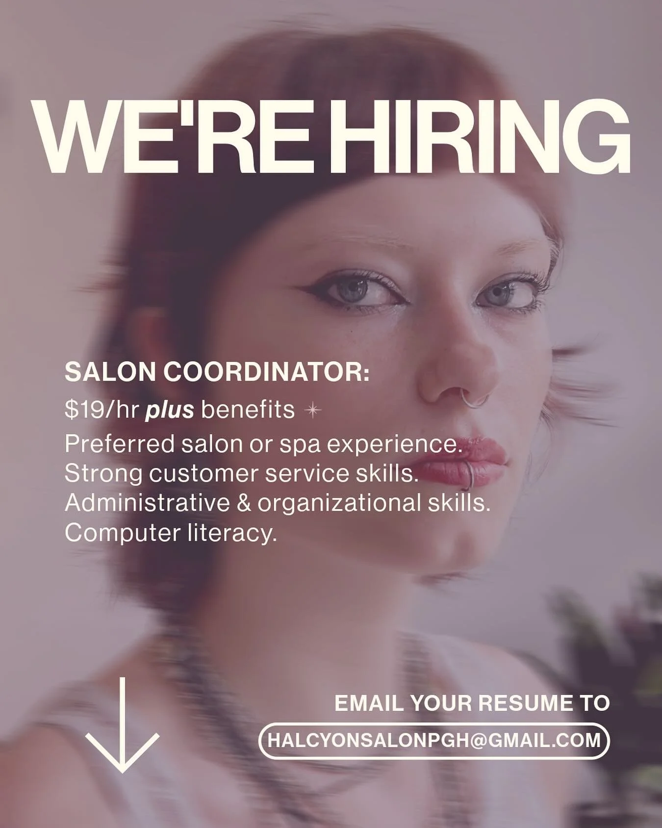 Well, the time has come! Our sweet Molly got a great job with the state after killing it in school. We are obviously so proud of her and excited for her but we will miss having her in the salon. We are looking to fill her position as salon coordinato
