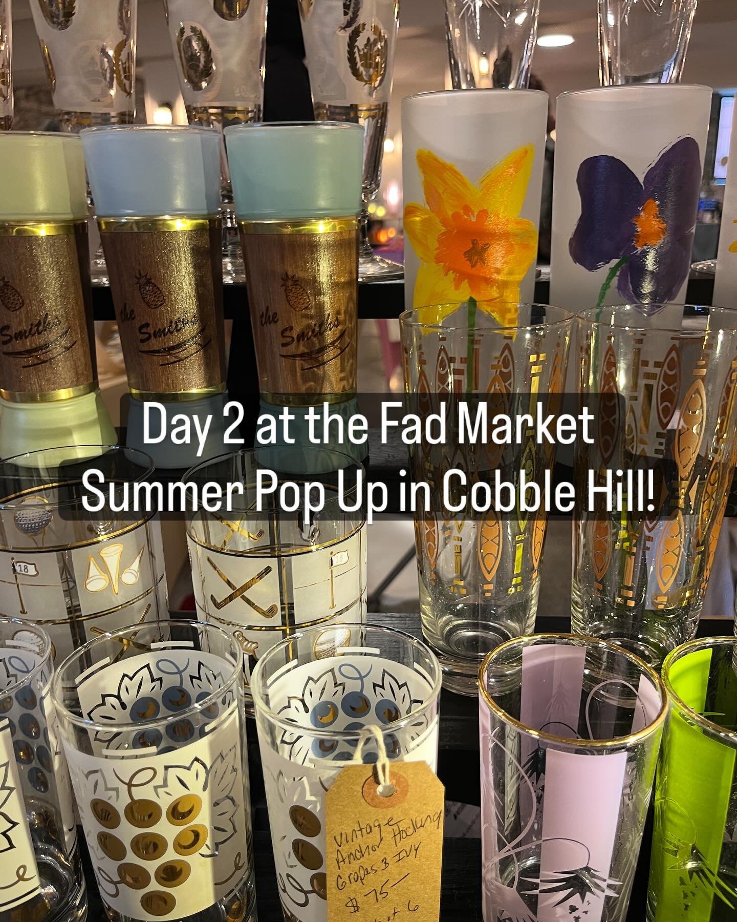We have new glassware for day 2! Stop by @fadmarket today! 

#vintage #vintageglassware #summercolors #cobblehillbrooklyn #fadmarket #vintagebar #vintagehome #culver #anchorhocking #glassware