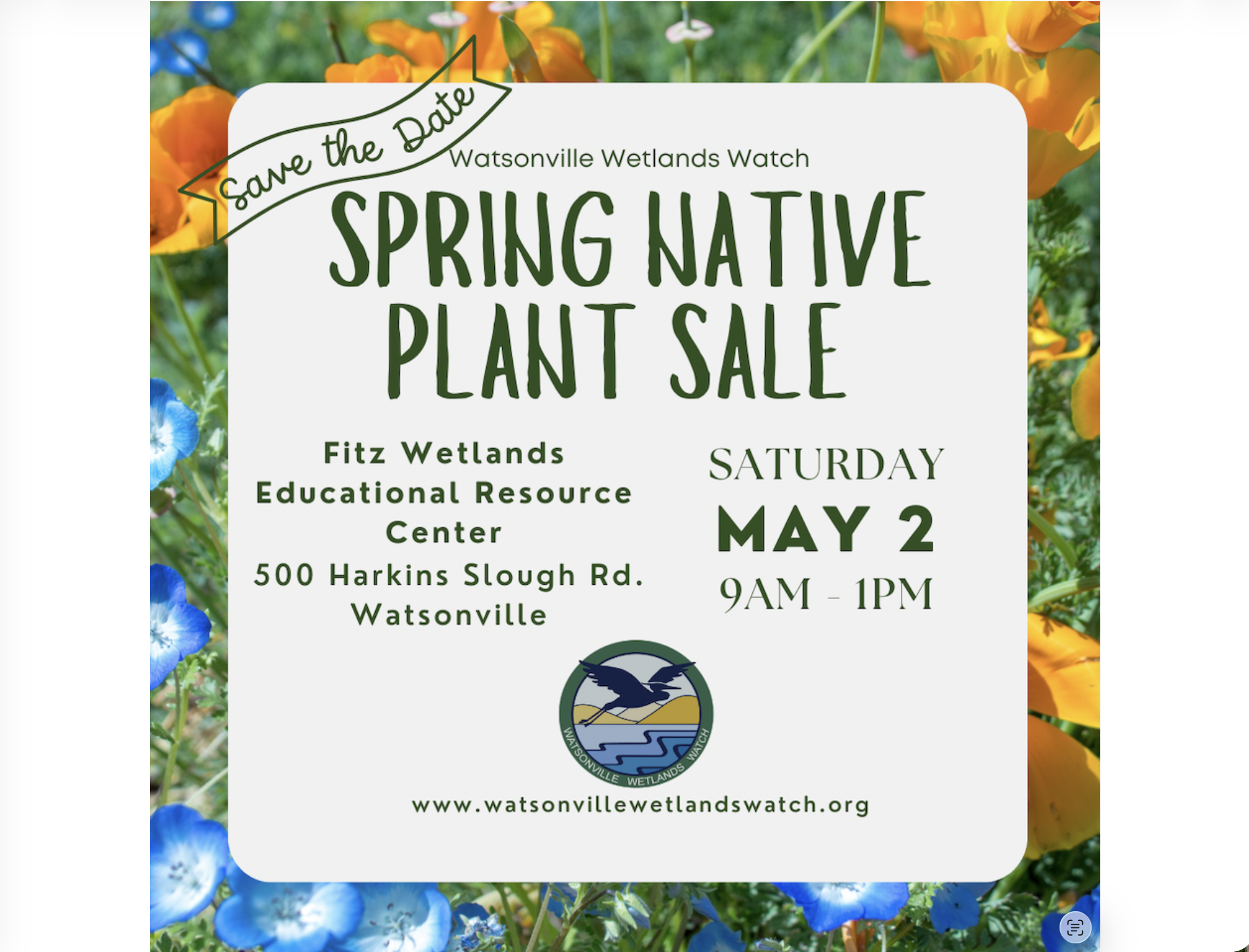 Watsonville Wetlands Watch: Spring Plant Sale, May 2, 9 Am - 1 PM