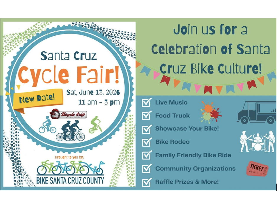 Bike Santa Cruz County: Santa Cruz Cycle Fair 2026, June 13, 11 am - 3 pm 