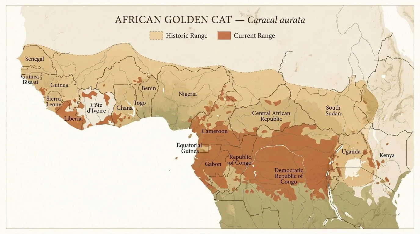 African-Golden-Cat-Range-Map