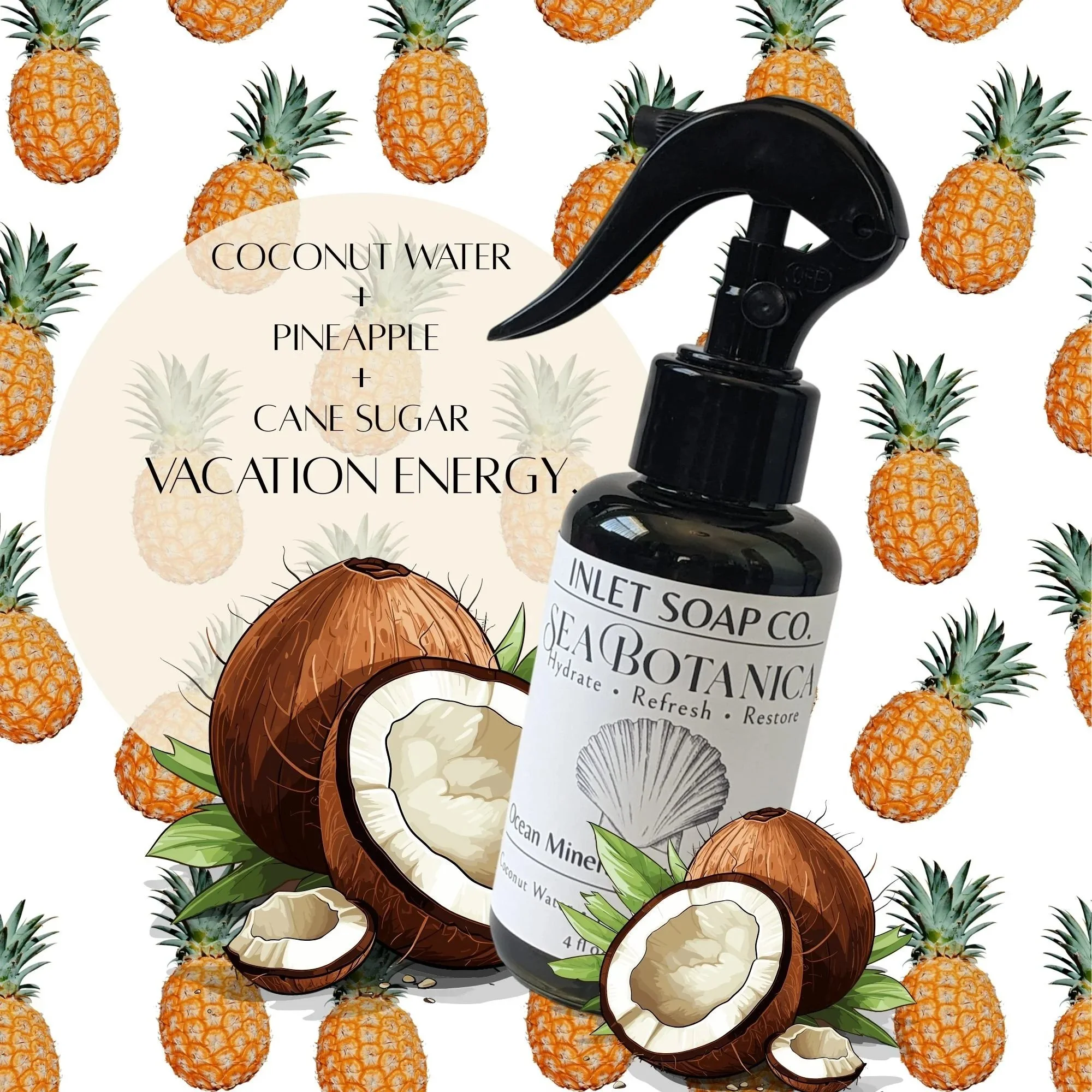 Ocean Mineral Misting Lotion – Coconut Water And Pineapple Body Lotion