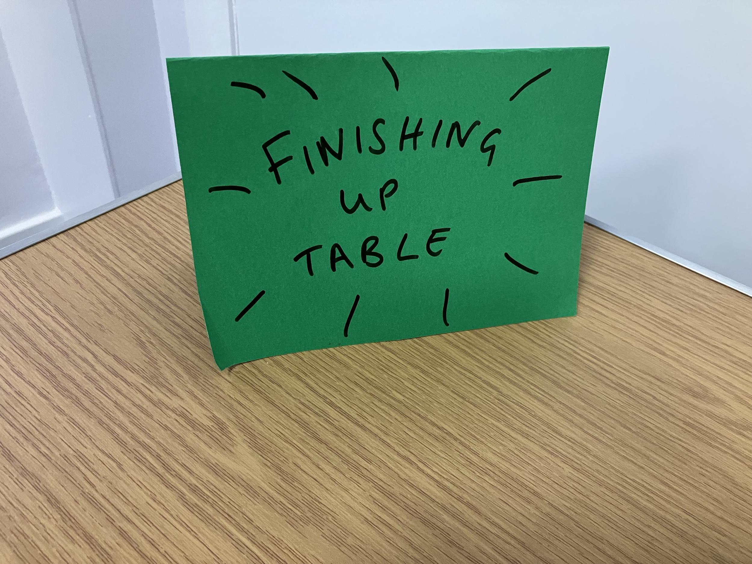 post it for finishing our work
