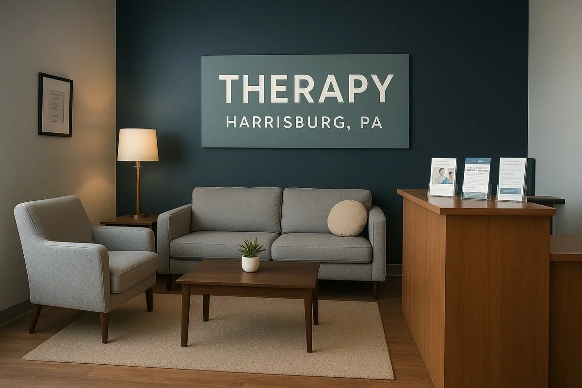 Therapy session experience in Harrisburg PA showing supportive mental health care
