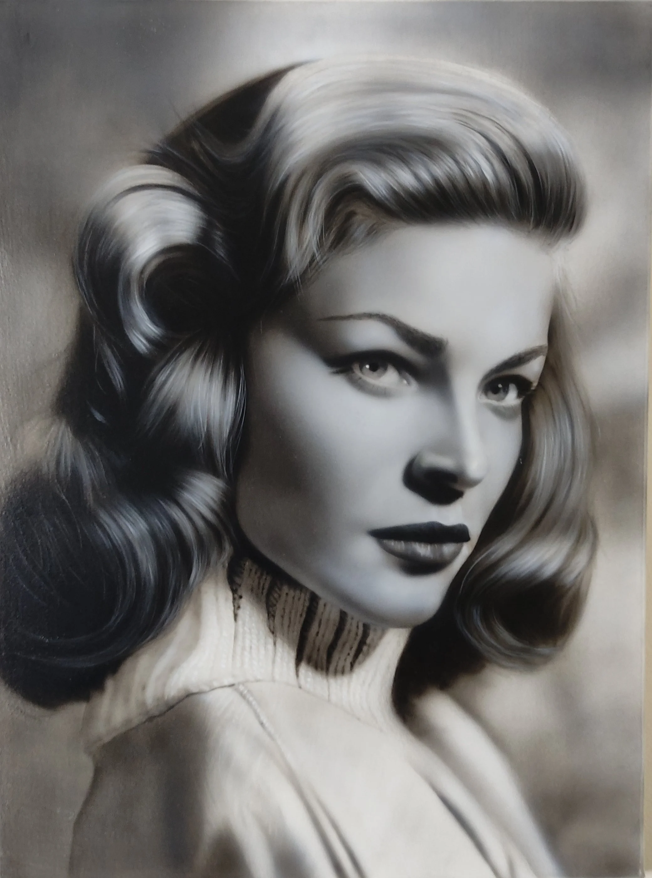 'Lauren Bacall' Acrylic on Canvas. £Sold