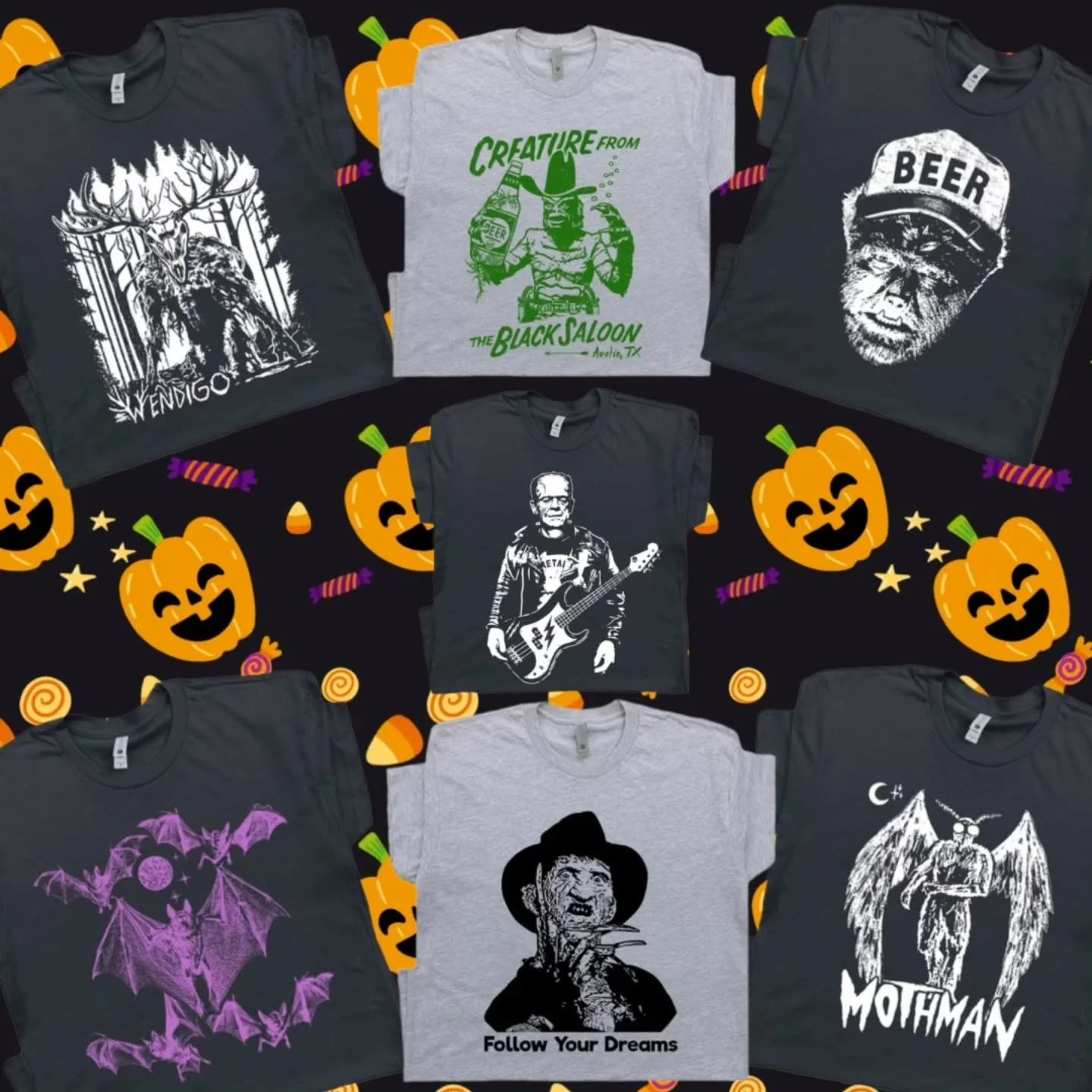 Curiouser &amp; Curiouser AVL is your year round spooky headquarters! 🎃 
  Come see out selection of chilling tees today! 
.
.
.
.
.
.
.
.
.
.
.
.
#halloween2025
#spookyasheville #828isgreat #keepashevilleweird #downtownasheville #helenerecovery #bi